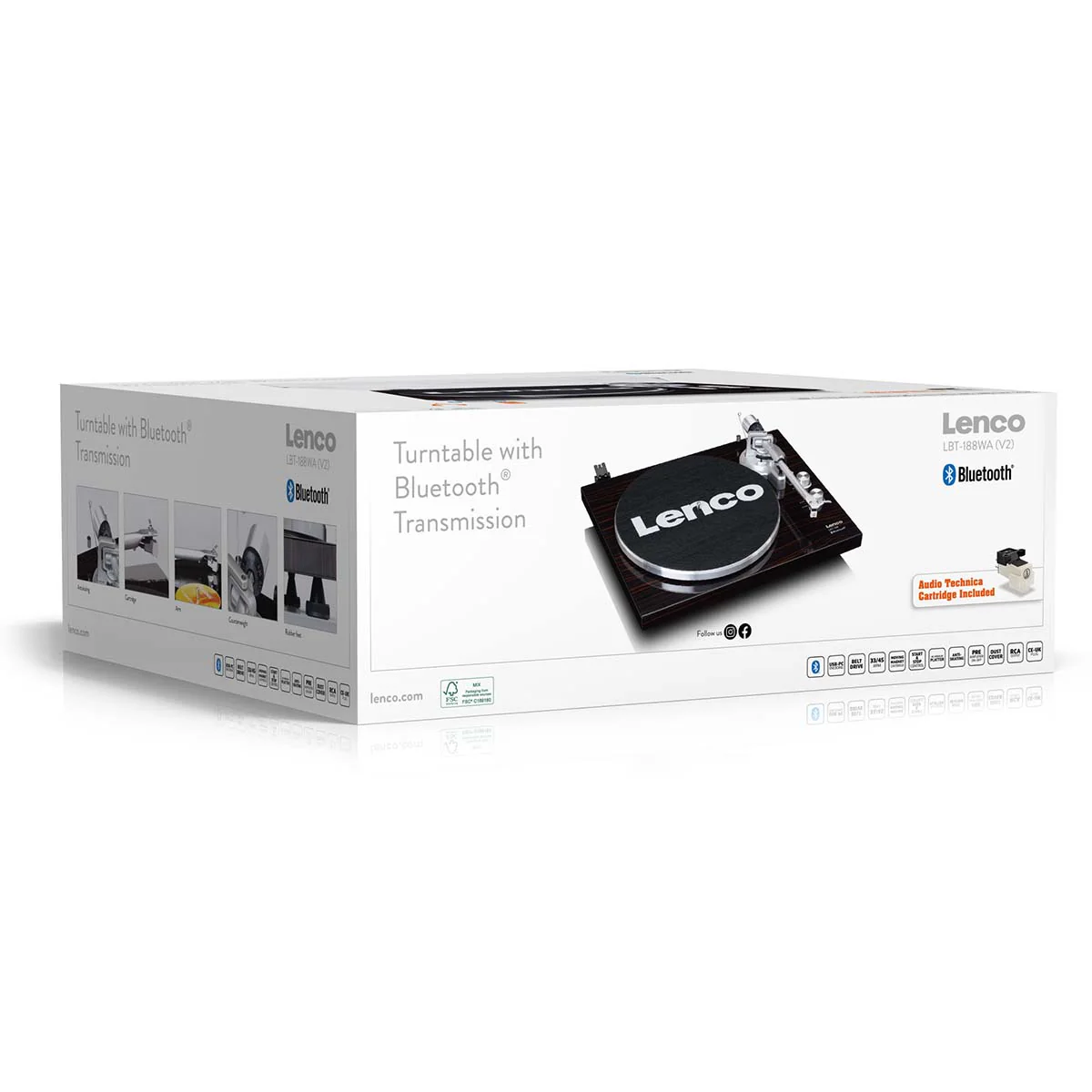 Lenco LBT-188WA - Platine avec transmission Bluetooth®, marron foncé - Image 18