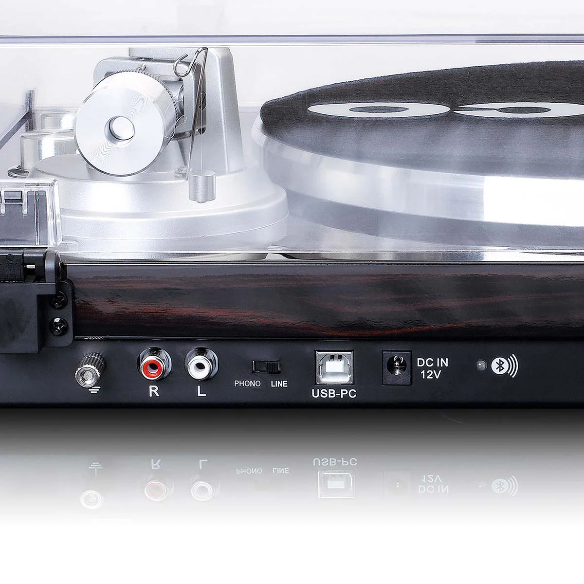 Lenco LBT-188WA - Platine avec transmission Bluetooth®, marron foncé - Image 4