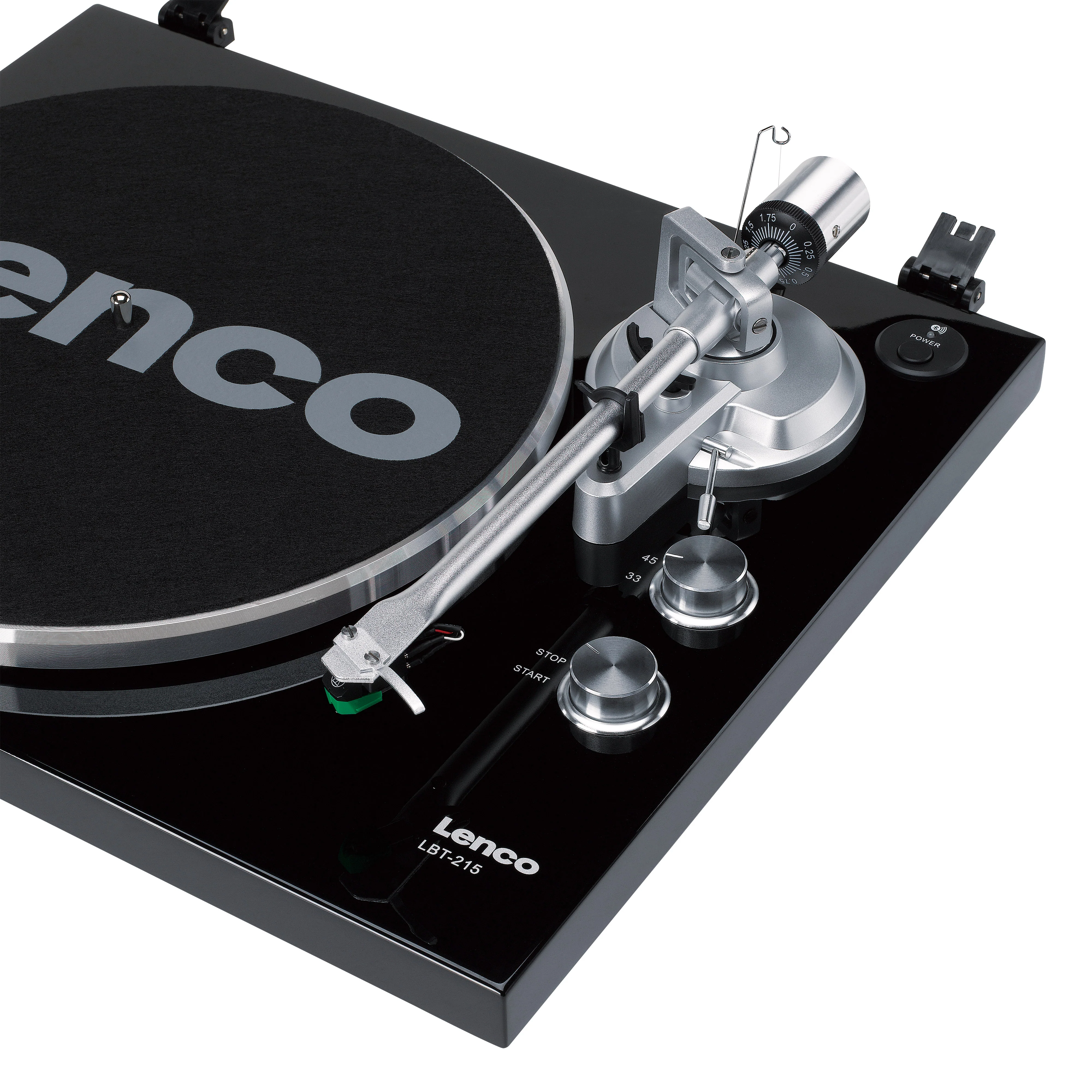 Lenco LBT-215BK - Platine vinyle avec Bluetooth® et plateau tournant, bras de lecture et contrepoids en métal - Couleur Piano Black exclusive - Image 11