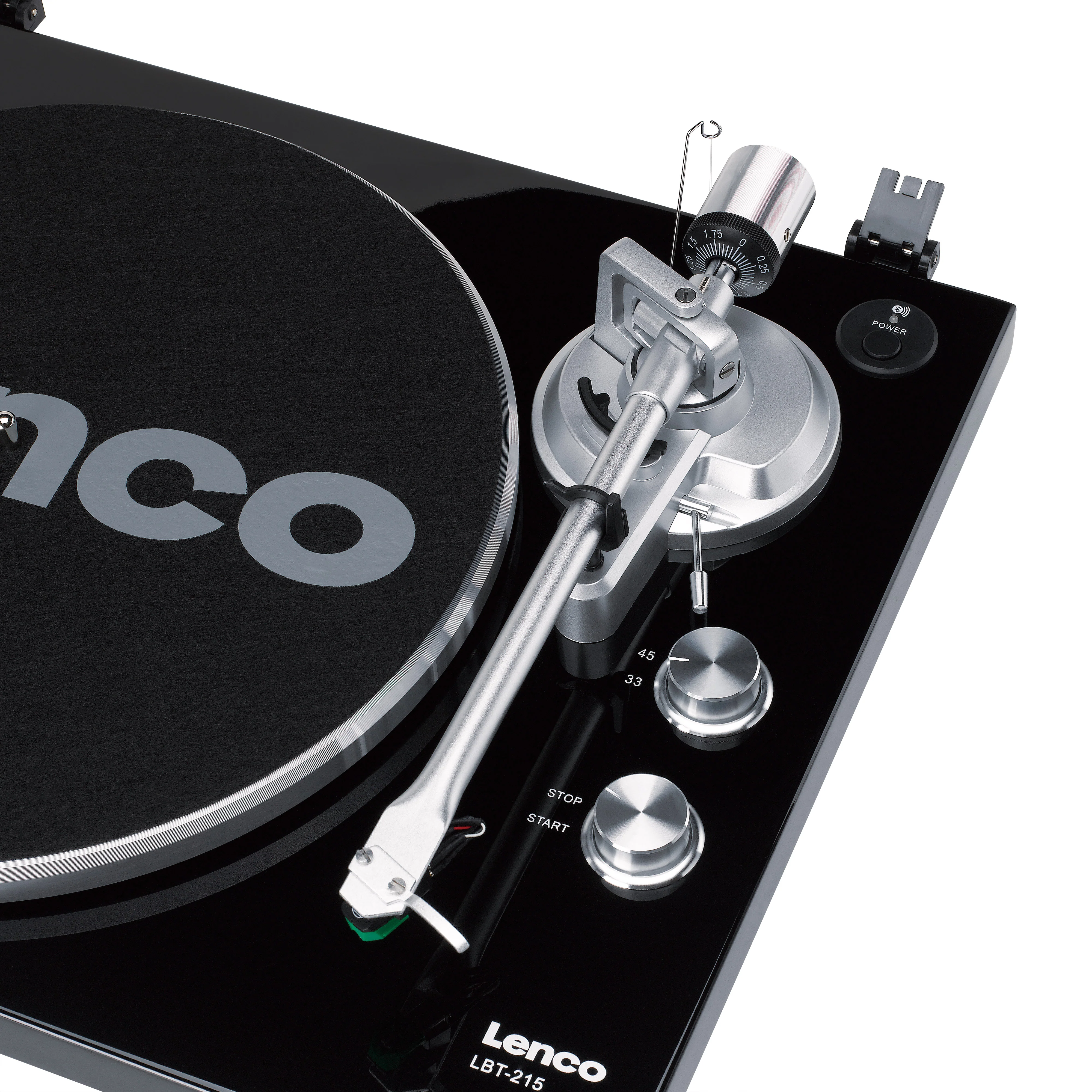 Lenco LBT-215BK - Platine vinyle avec Bluetooth® et plateau tournant, bras de lecture et contrepoids en métal - Couleur Piano Black exclusive - Image 13