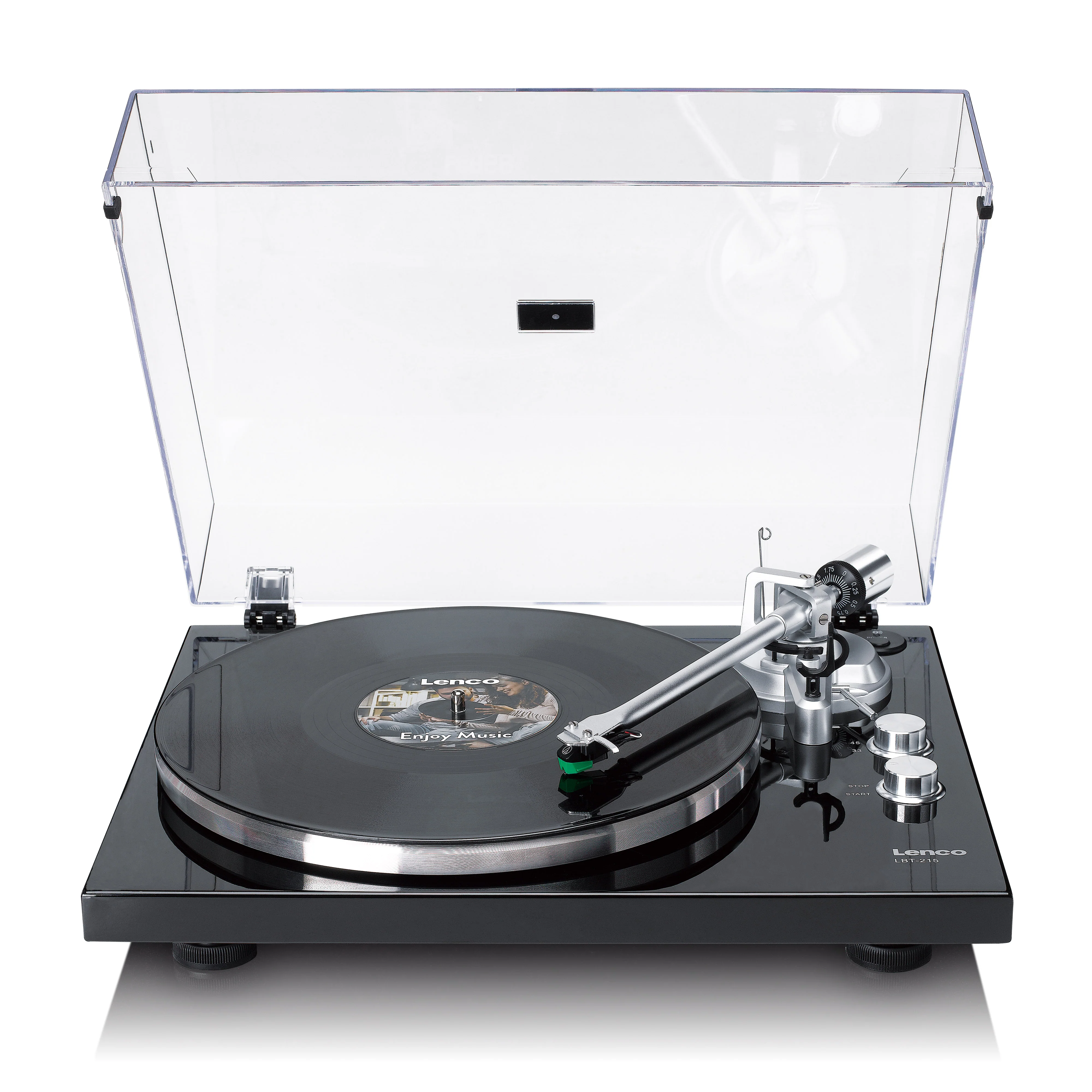 Lenco LBT-215BK - Platine vinyle avec Bluetooth® et plateau tournant, bras de lecture et contrepoids en métal - Couleur Piano Black exclusive - Image 26