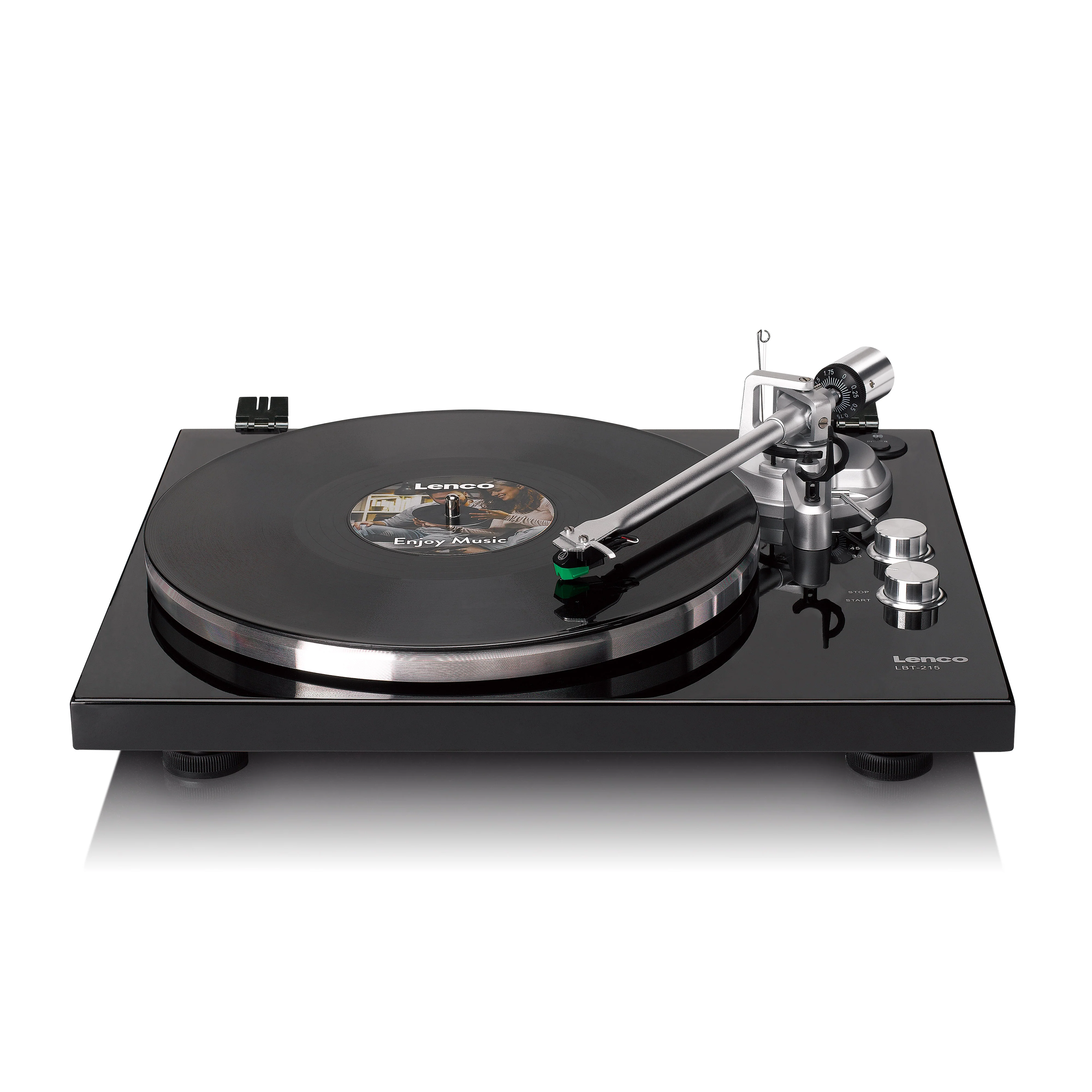 Lenco LBT-215BK - Platine vinyle avec Bluetooth® et plateau tournant, bras de lecture et contrepoids en métal - Couleur Piano Black exclusive - Image 5