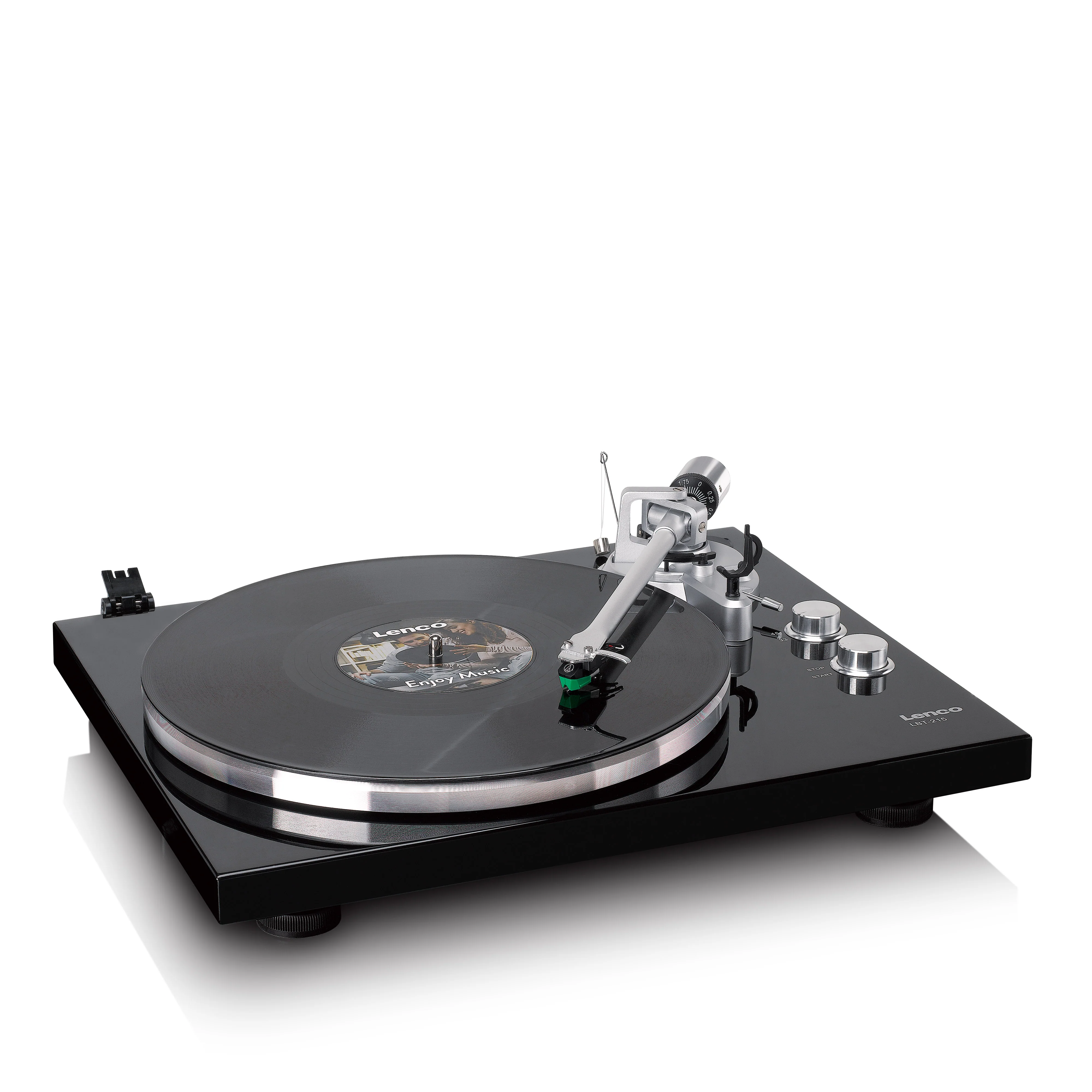 Lenco LBT-215BK - Platine vinyle avec Bluetooth® et plateau tournant, bras de lecture et contrepoids en métal - Couleur Piano Black exclusive - Image 9