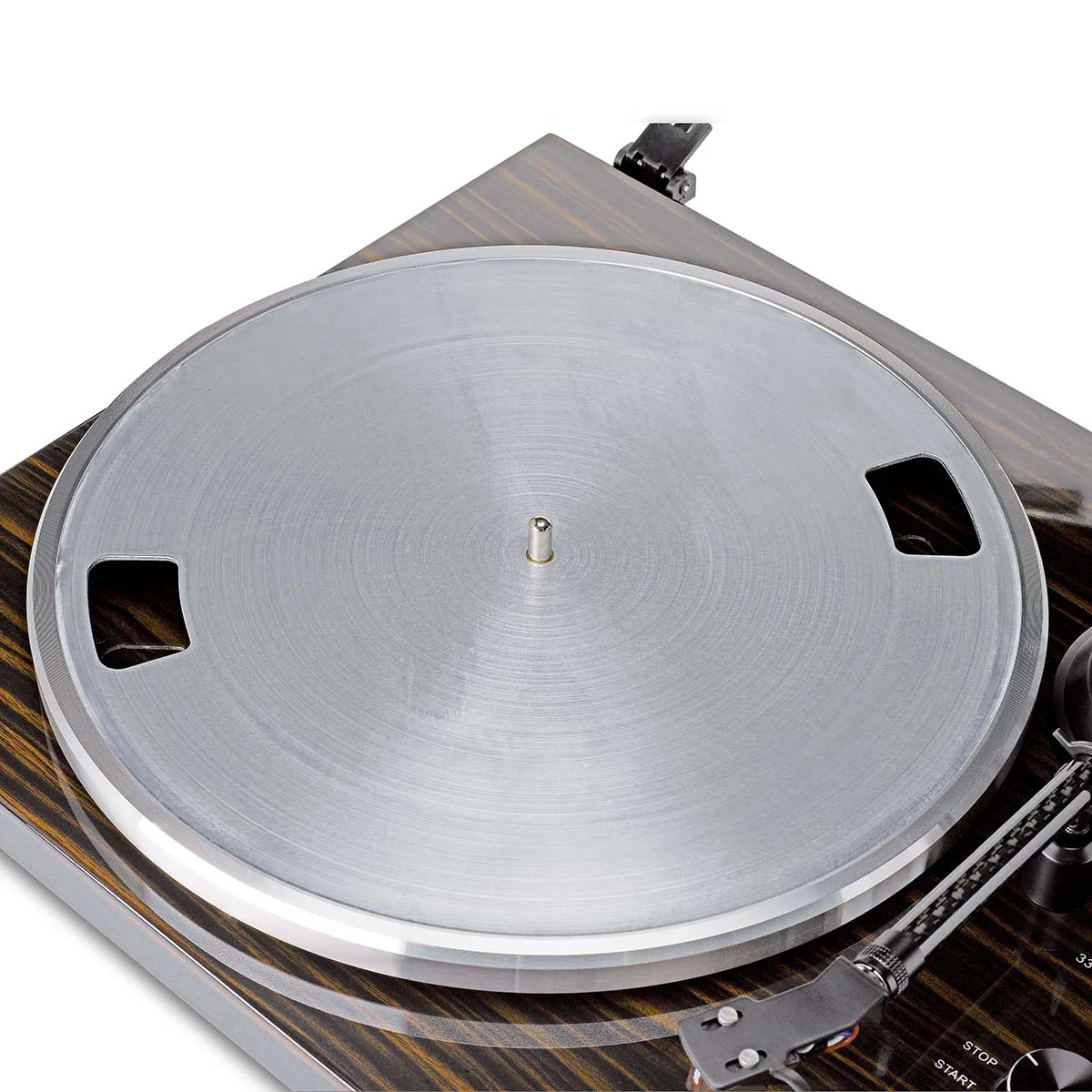 Lenco LBT-345WA - Platine vinyle avec Bluetooth® et cellule Ortofon 2M Red, stabilisateur de plateau chromé inclus - Noyer - Image 13