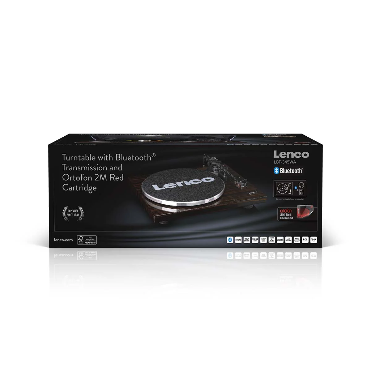 Lenco LBT-345WA - Platine vinyle avec Bluetooth® et cellule Ortofon 2M Red, stabilisateur de plateau chromé inclus - Noyer - Image 18