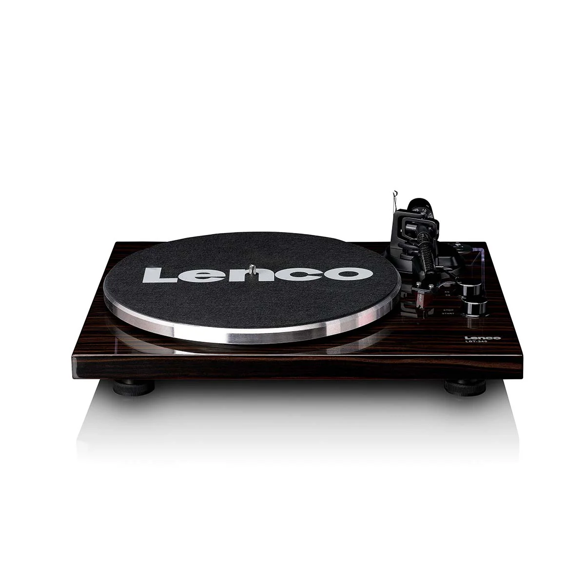 Lenco LBT-345WA - Platine vinyle avec Bluetooth® et cellule Ortofon 2M Red, stabilisateur de plateau chromé inclus - Noyer - Image 2
