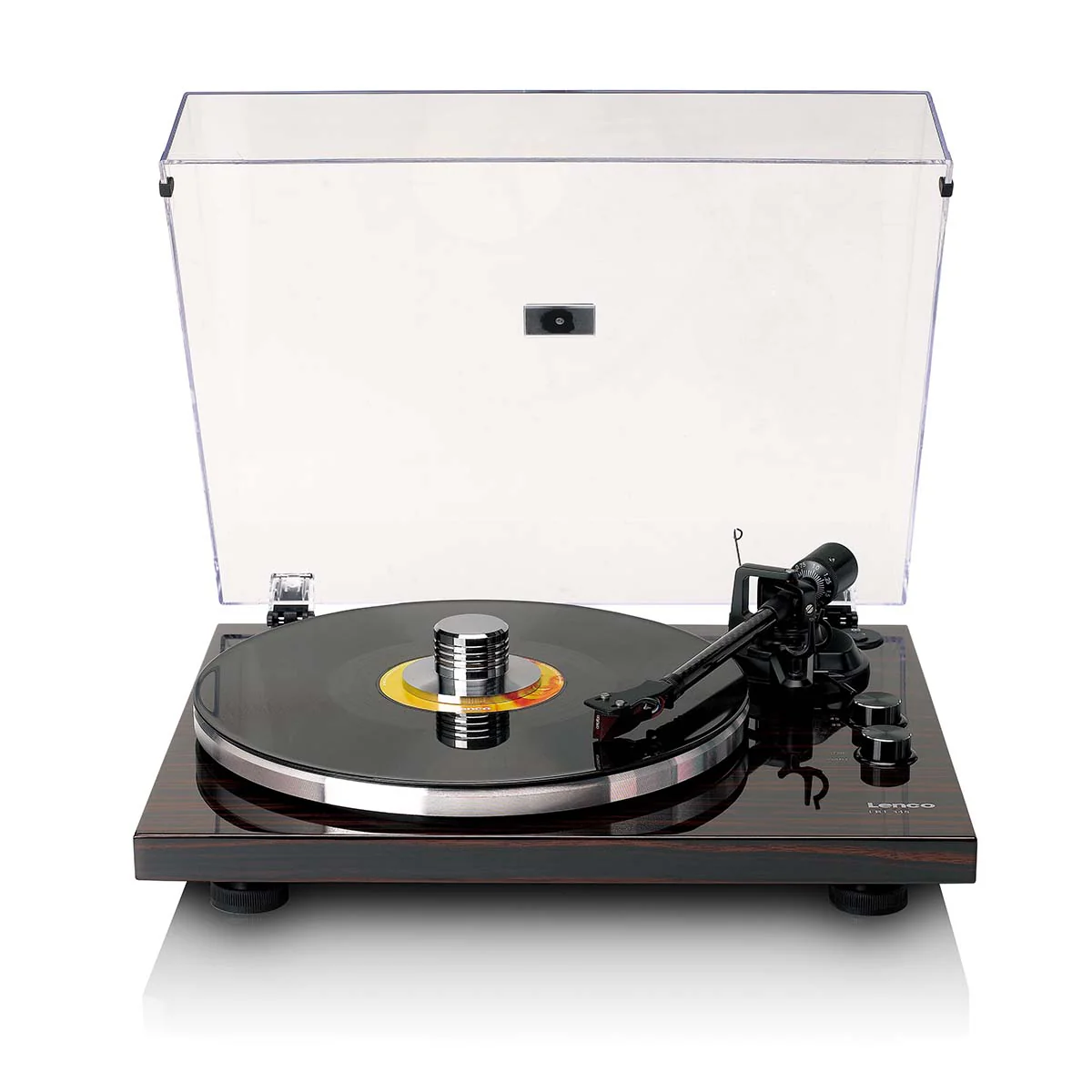 Lenco LBT-345WA - Platine vinyle avec Bluetooth® et cellule Ortofon 2M Red, stabilisateur de plateau chromé inclus - Noyer - Image 4