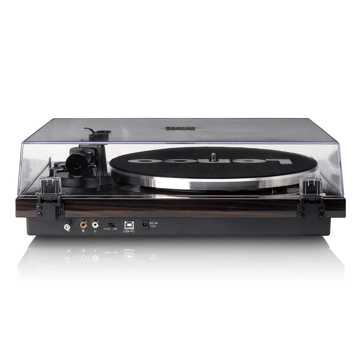 Lenco LBT-345WA - Platine vinyle avec Bluetooth® et cellule Ortofon 2M Red, stabilisateur de plateau chromé inclus - Noyer - Image 5