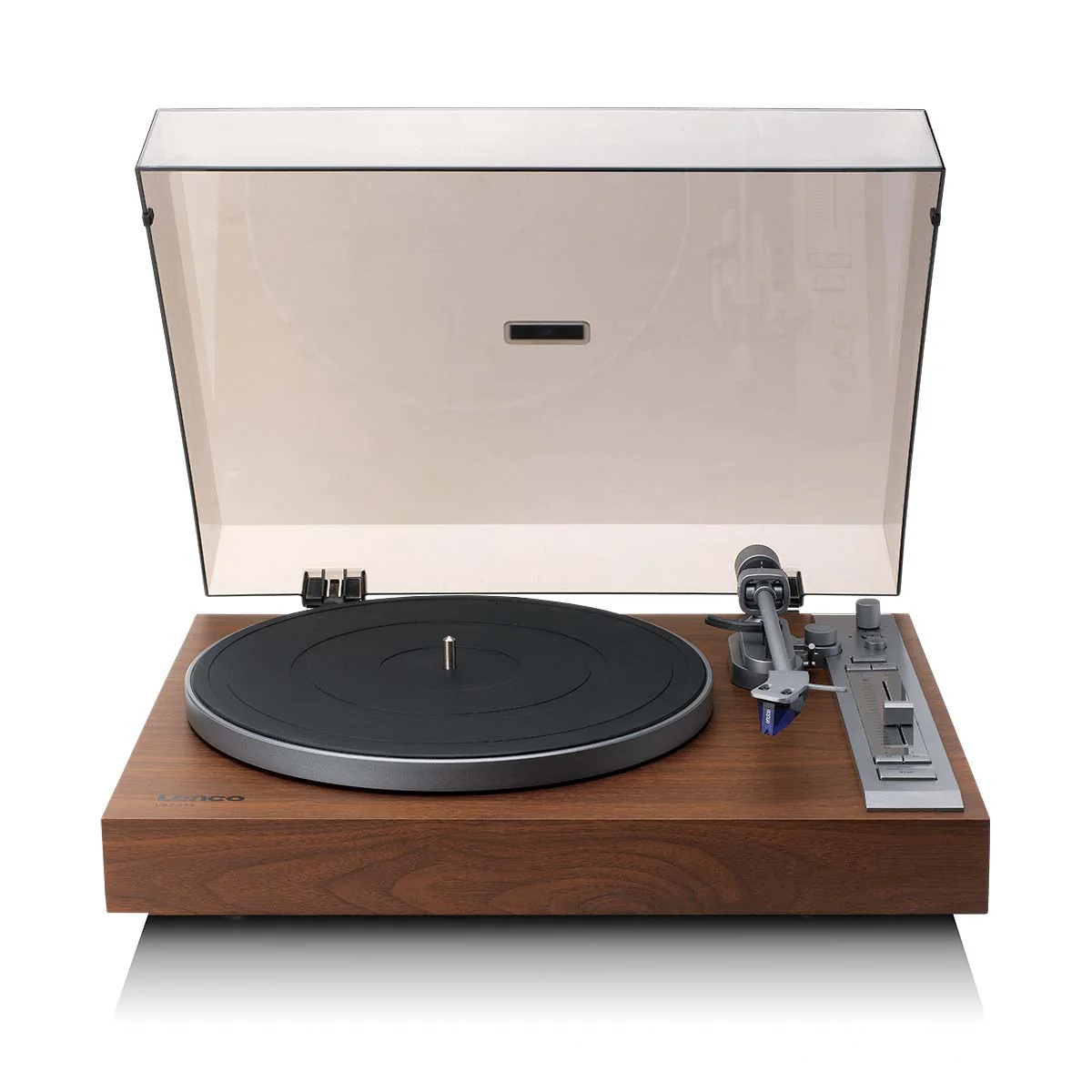 Lenco LBT-515WD - Platine vinyle haut de gamme à entraînement direct avec cellule Ortofon 2M Blue et Bluetooth® - Bois