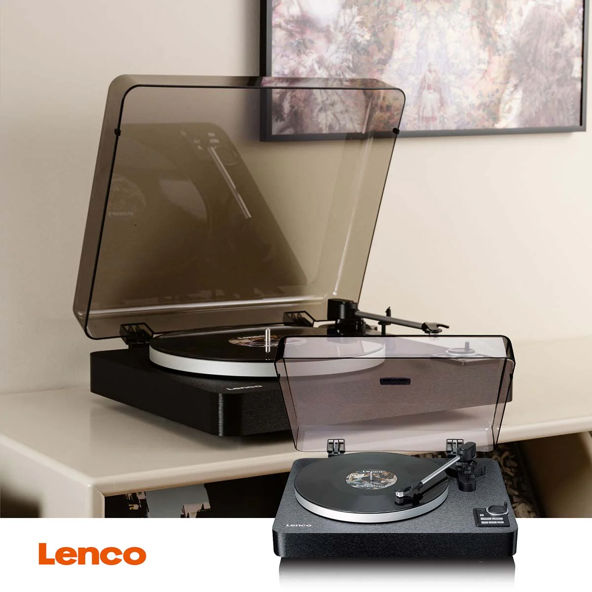 Lenco LBTA-165BK - Platine vinyle entièrement automatique avec transmission Bluetooth® et préamplificateur - Plateau et bras de lecture en métal - Noir - Image 15