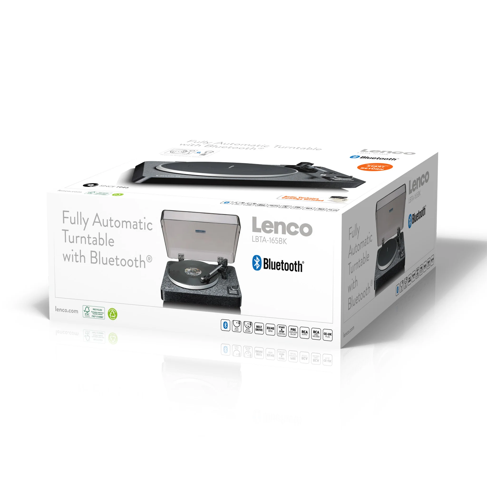 Lenco LBTA-165BK - Platine vinyle entièrement automatique avec transmission Bluetooth® et préamplificateur - Plateau et bras de lecture en métal - Noir - Image 16