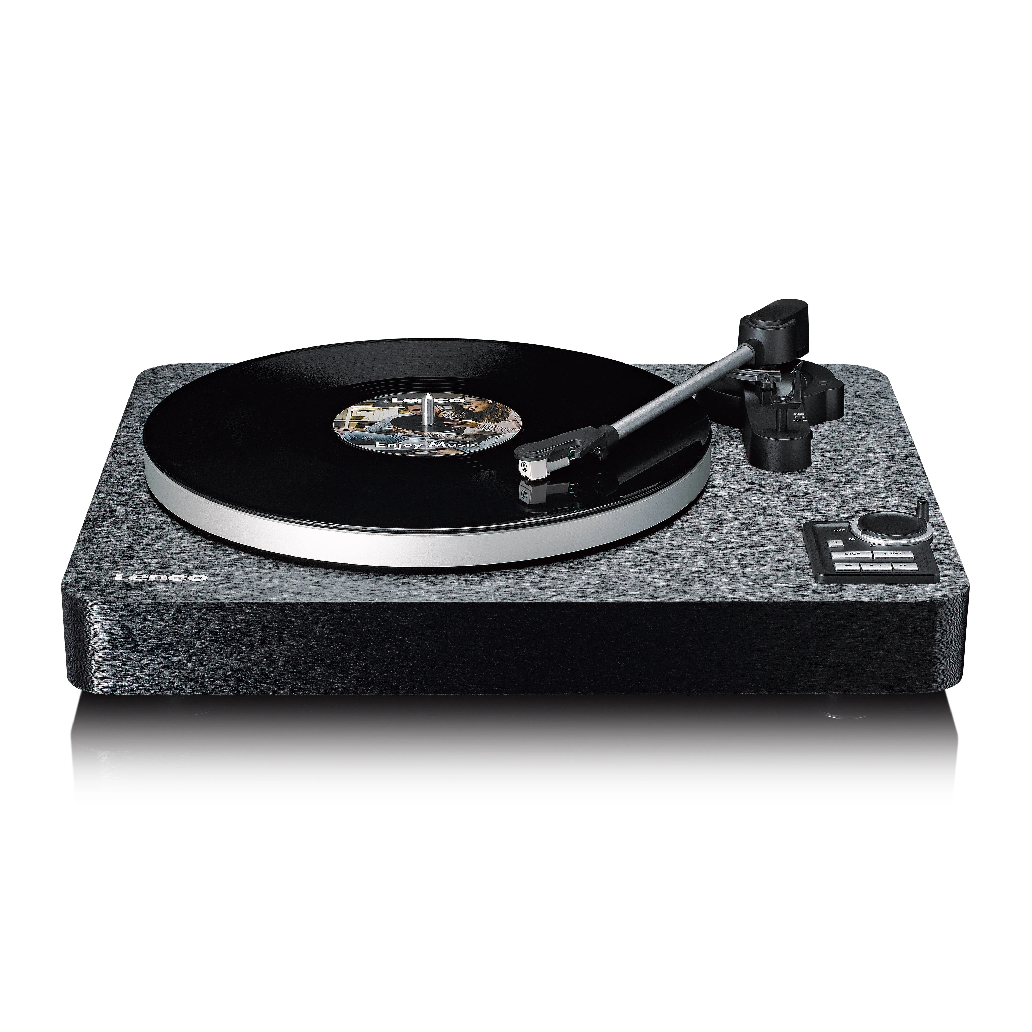 Lenco LBTA-165BK - Platine vinyle entièrement automatique avec transmission Bluetooth® et préamplificateur - Plateau et bras de lecture en métal - Noir - Image 4