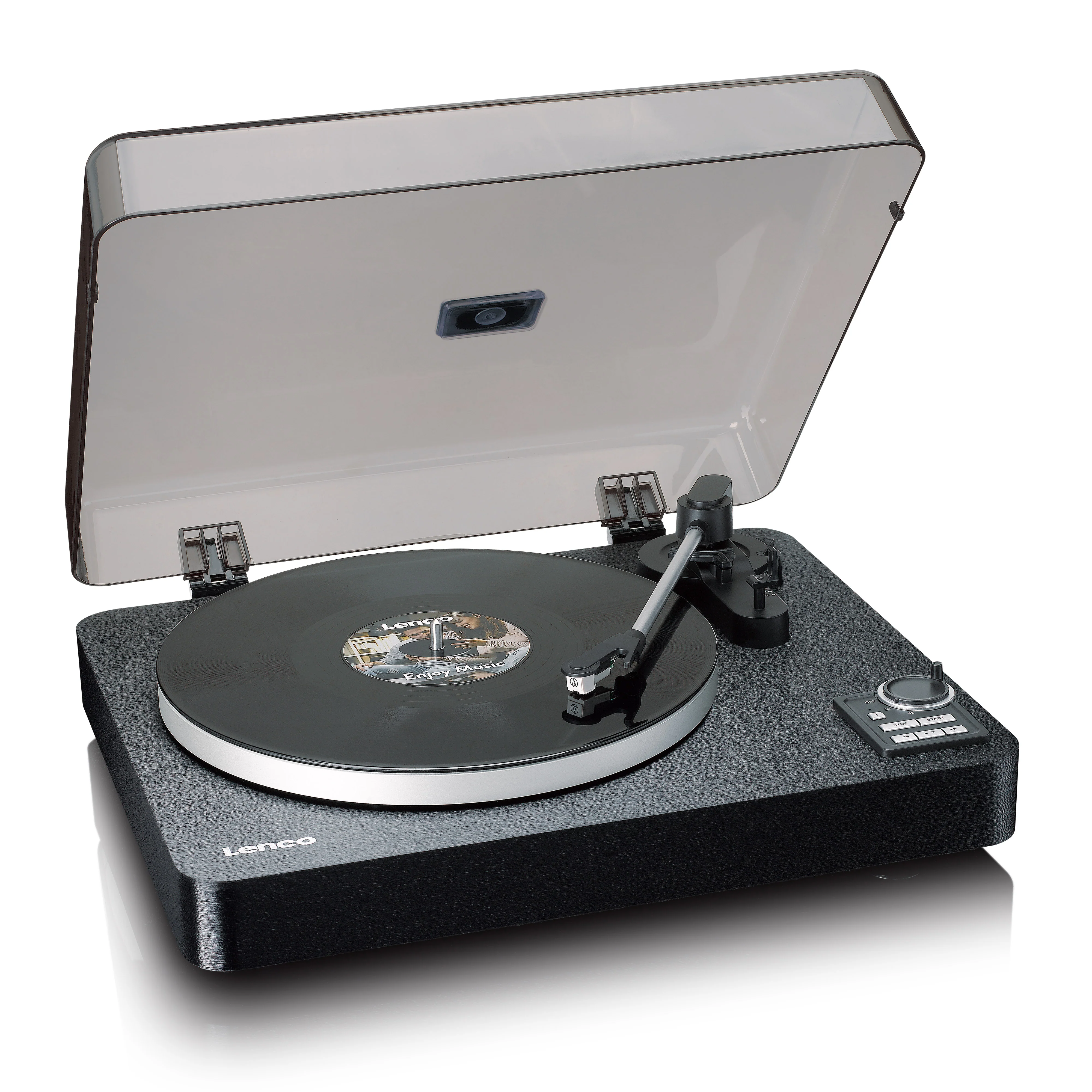 Lenco LBTA-165BK - Platine vinyle entièrement automatique avec transmission Bluetooth® et préamplificateur - Plateau et bras de lecture en métal - Noir - Image 8