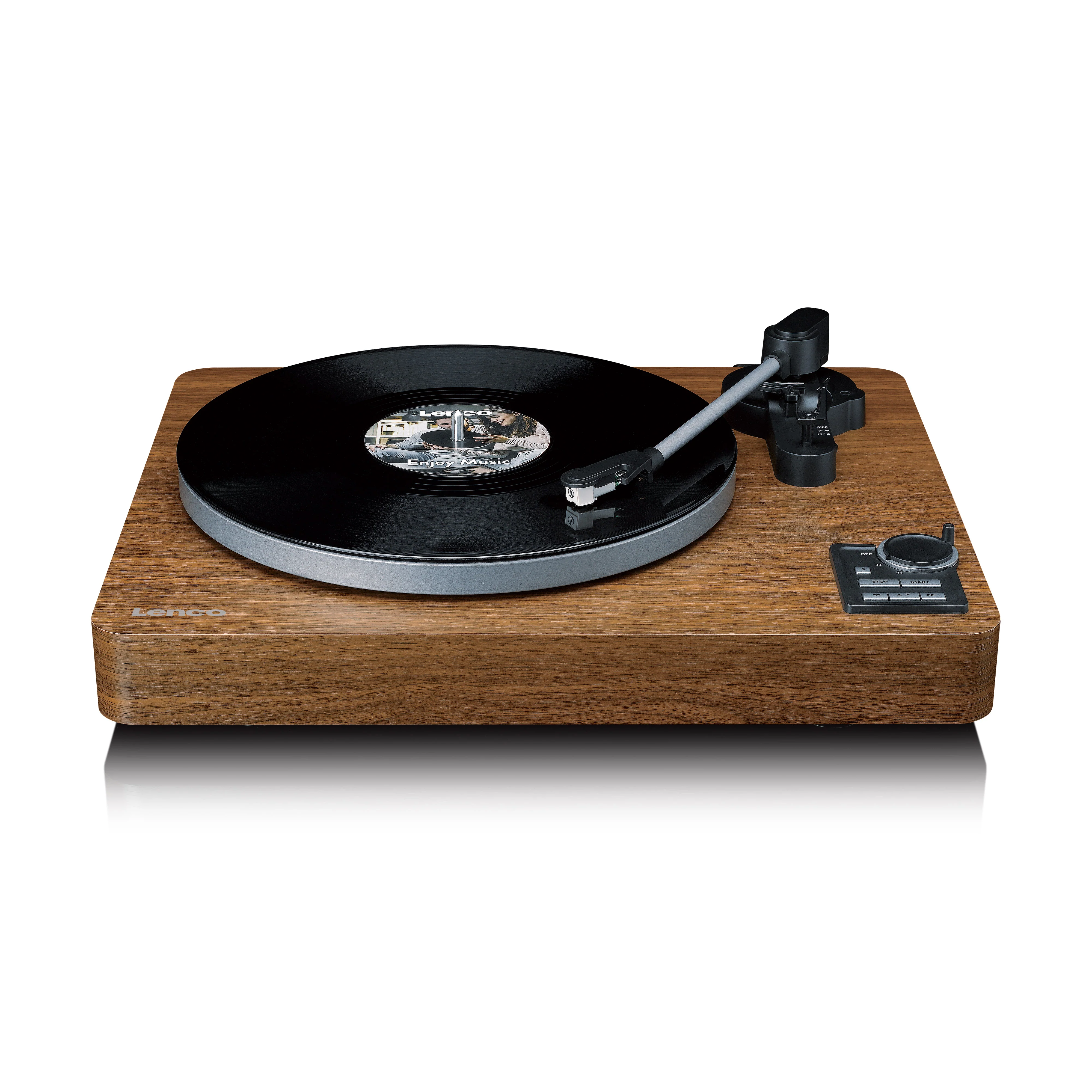 Lenco LBTA-165WD - Platine vinyle entièrement automatique avec transmission Bluetooth® et préamplificateur - Plateau et bras de lecture en métal - Bois - Image 4