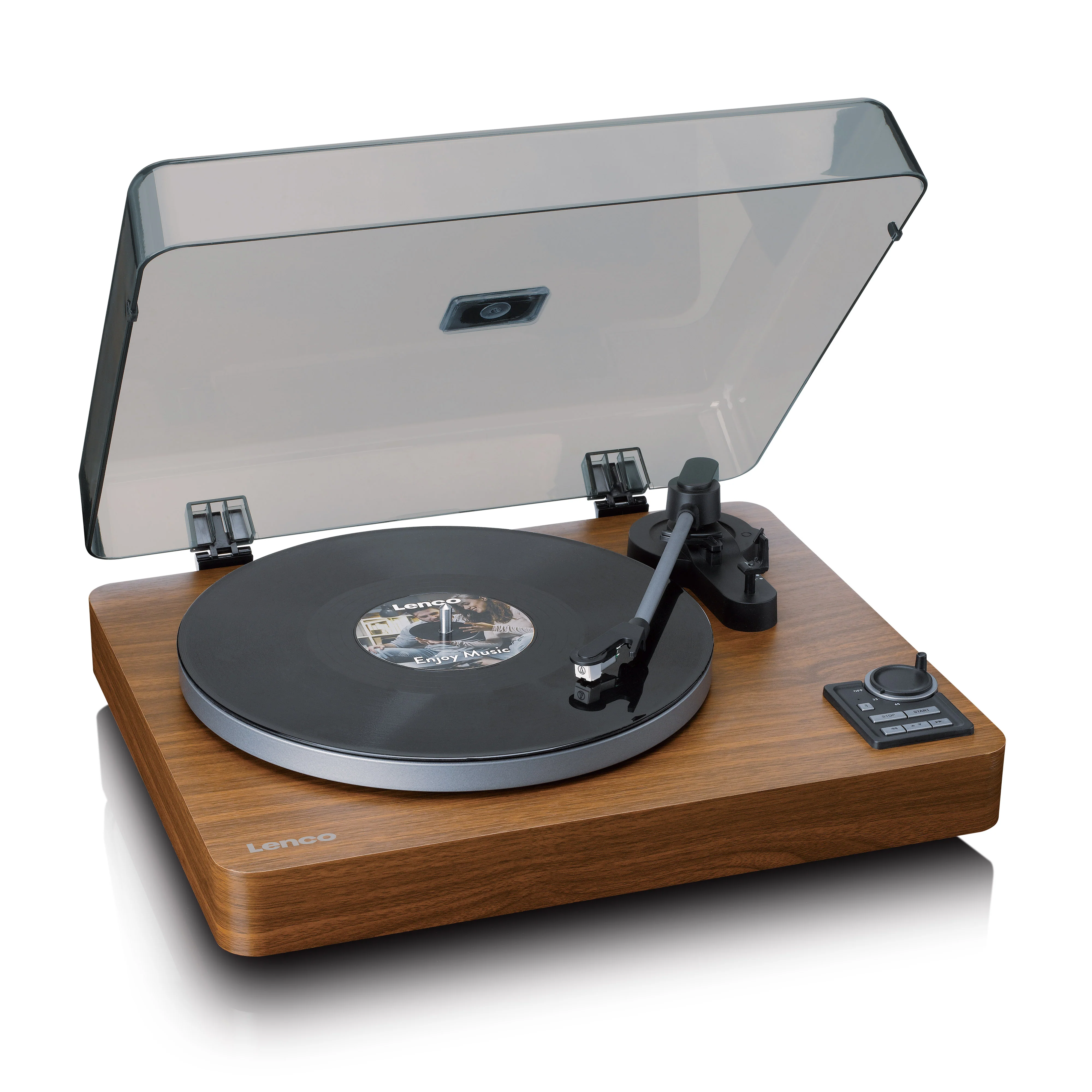 Lenco LBTA-165WD - Platine vinyle entièrement automatique avec transmission Bluetooth® et préamplificateur - Plateau et bras de lecture en métal - Bois - Image 9