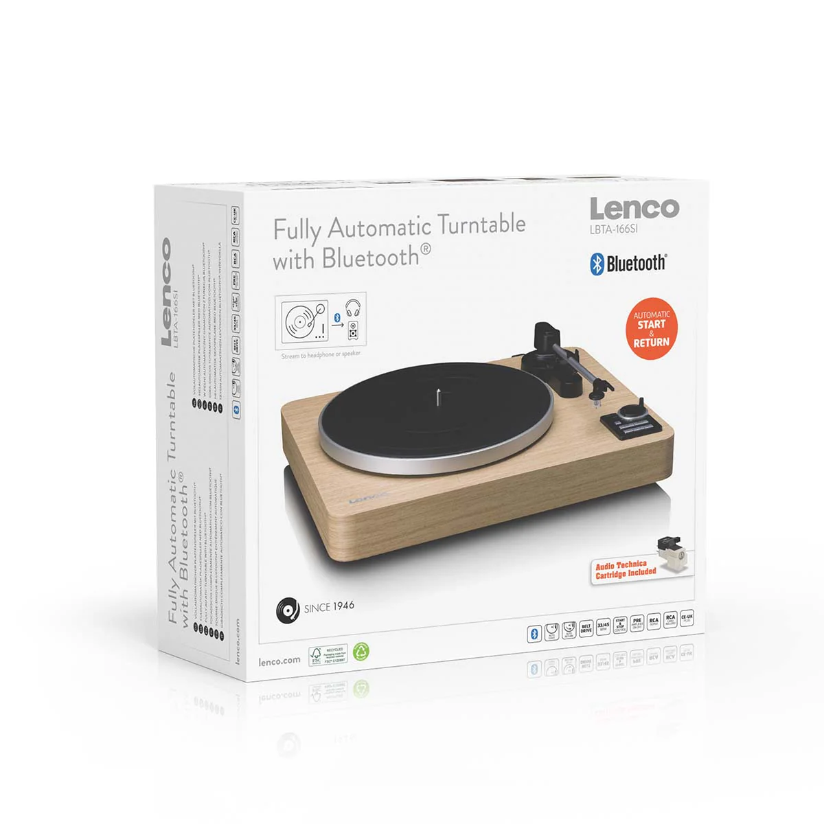 LENCO LBTA-166SI - Platine entièrement automatique avec transmission Bluetooth® et préamplificateur - Platine et bras de lecture en métal - Bois de pin - Image 15