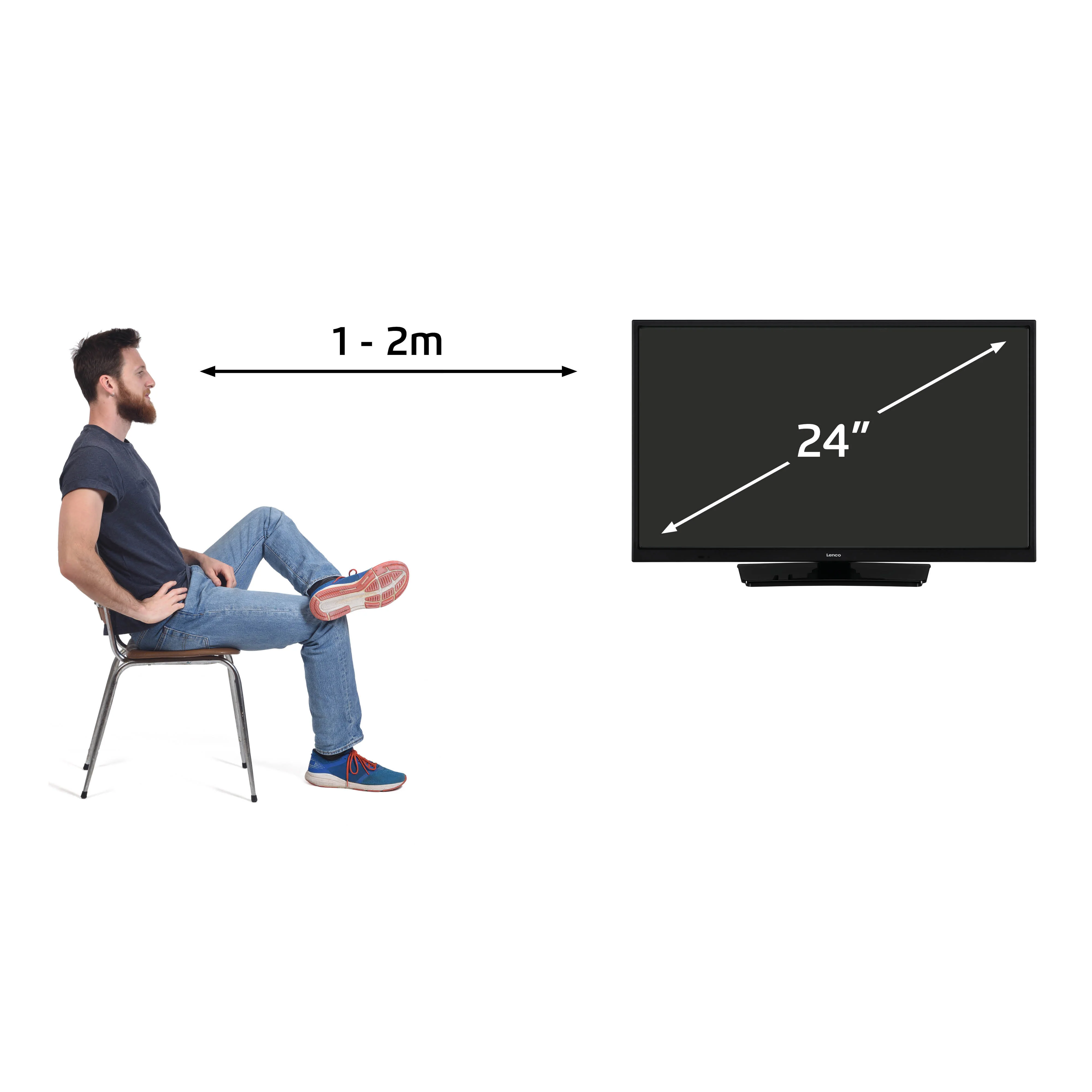 Lenco LED-2423BK - Télévision LED de 24" avec adapteur voiture 12 V, noir - Image 12