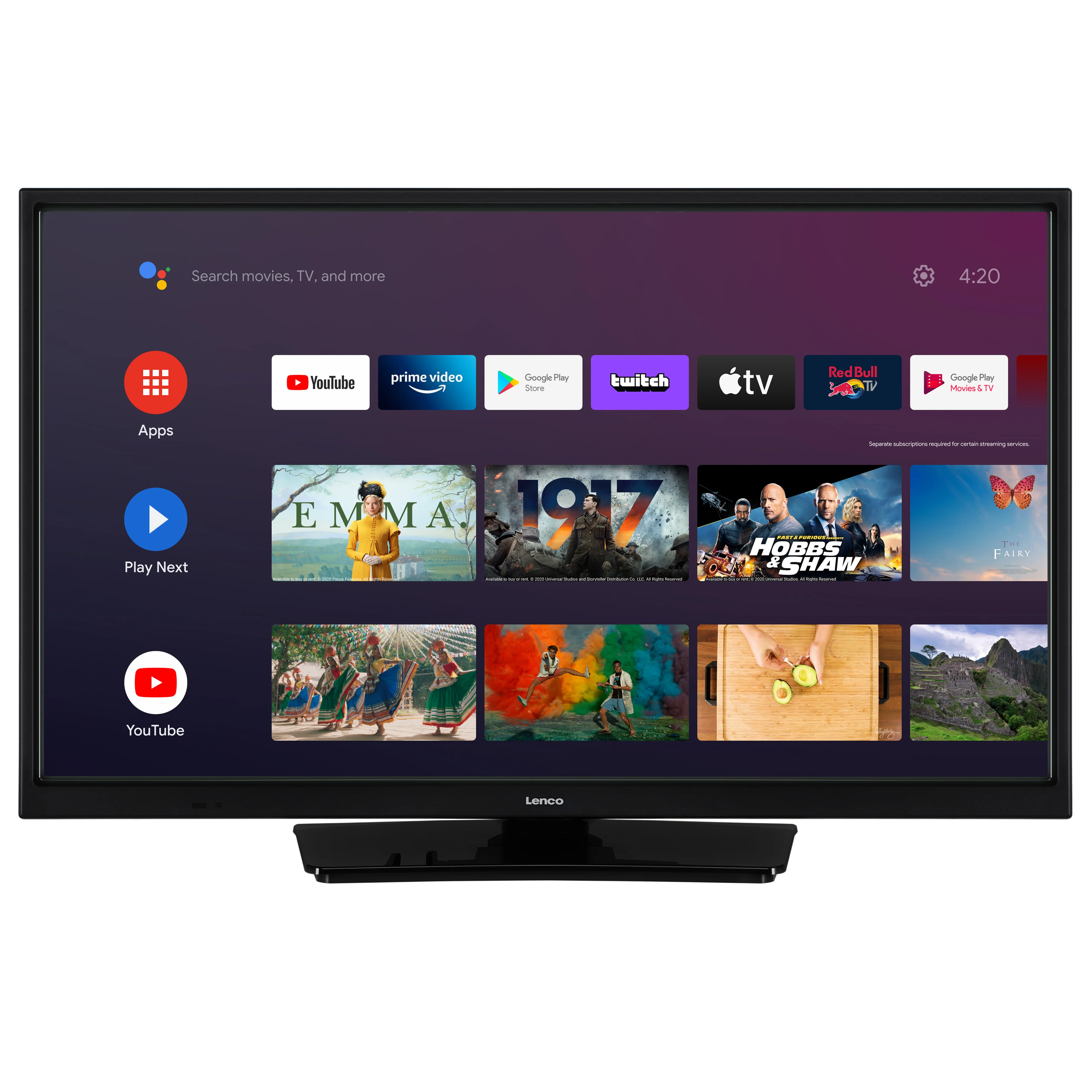 Lenco LED-2463BK (V2) - 24" Smart TV Android avec adaptateur voiture 12 V, noir - Image 3