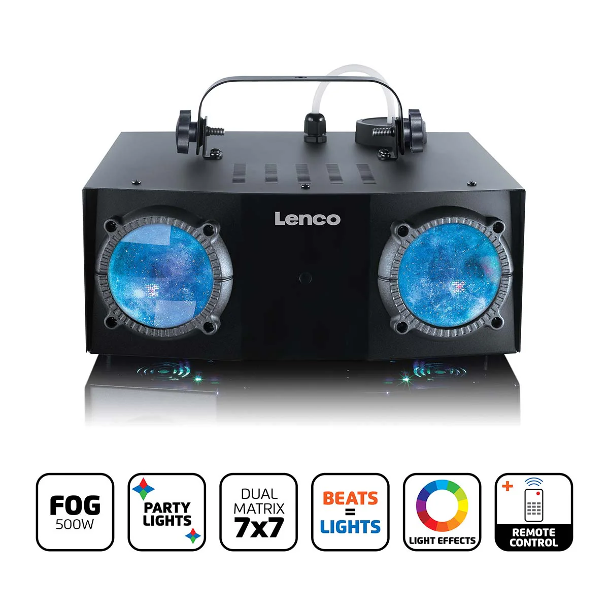 Lenco LFM-110BK - Jeu de lumière à double matrice et machine à fumée - Image 11