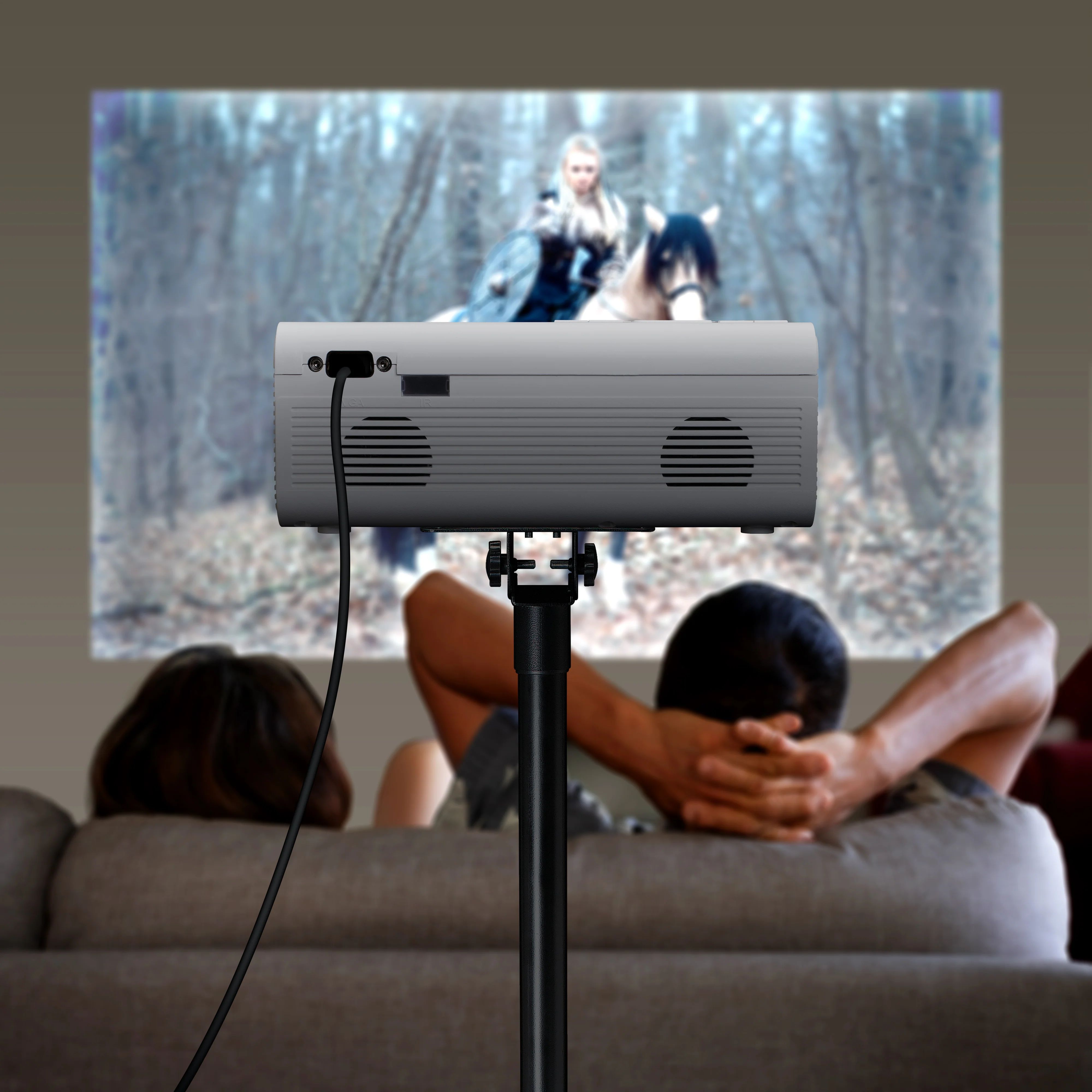 Lenco LPJ-280WH - Video projecteur LCD haute résolution, supporte le contenu Full HD 1080P - Blanc - Image 18
