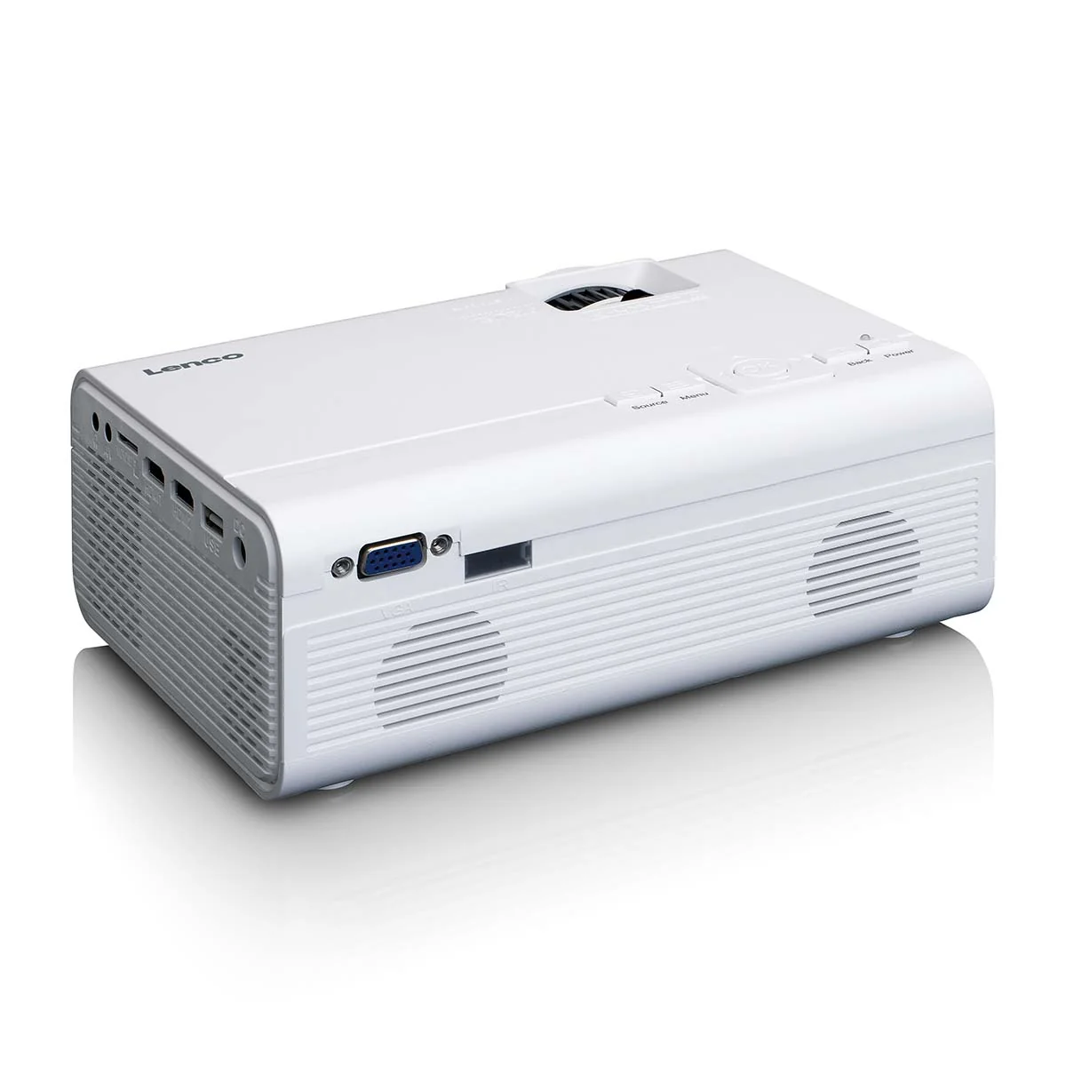 Lenco LPJ-280WH - Video projecteur LCD haute résolution, supporte le contenu Full HD 1080P - Blanc - Image 8