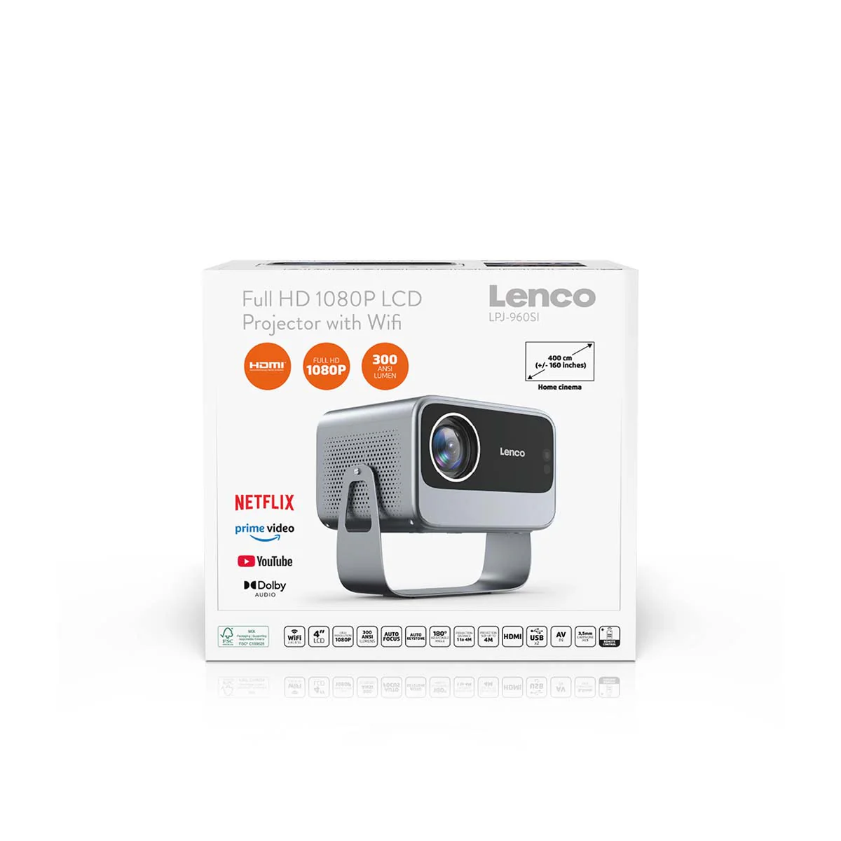 LENCO LPJ-960SI - Projecteur LCD Full HD 1080P avec Wi-Fi - Image 12