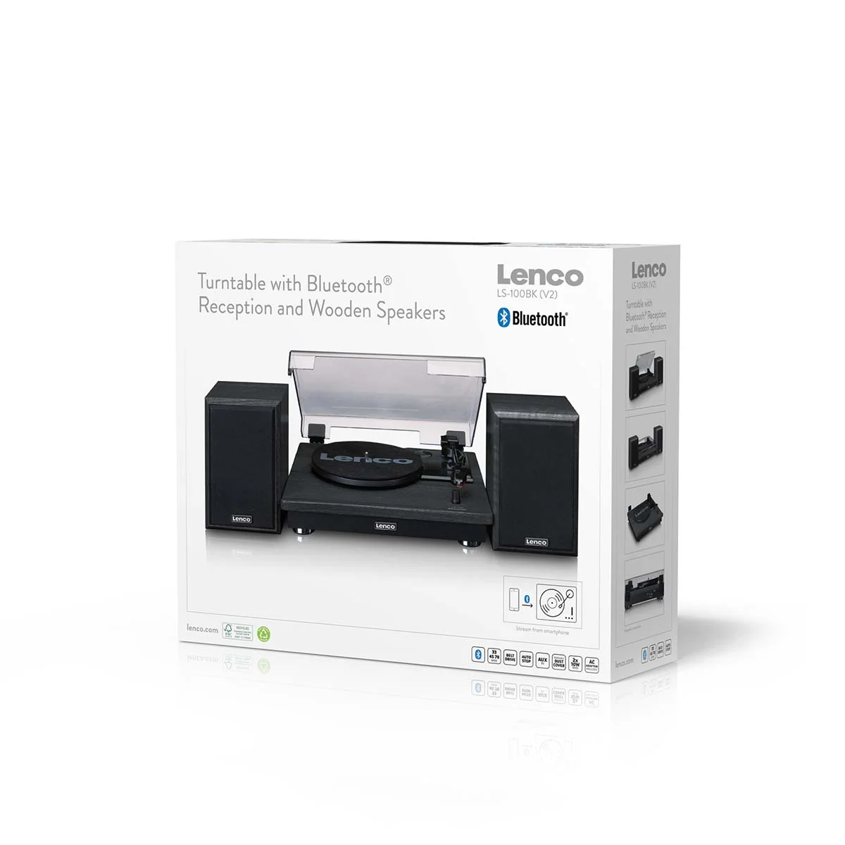 Lenco LS-100BK - Platine vinyle avec réception Bluetooth® et deux enceintes externes - Noir - Image 10