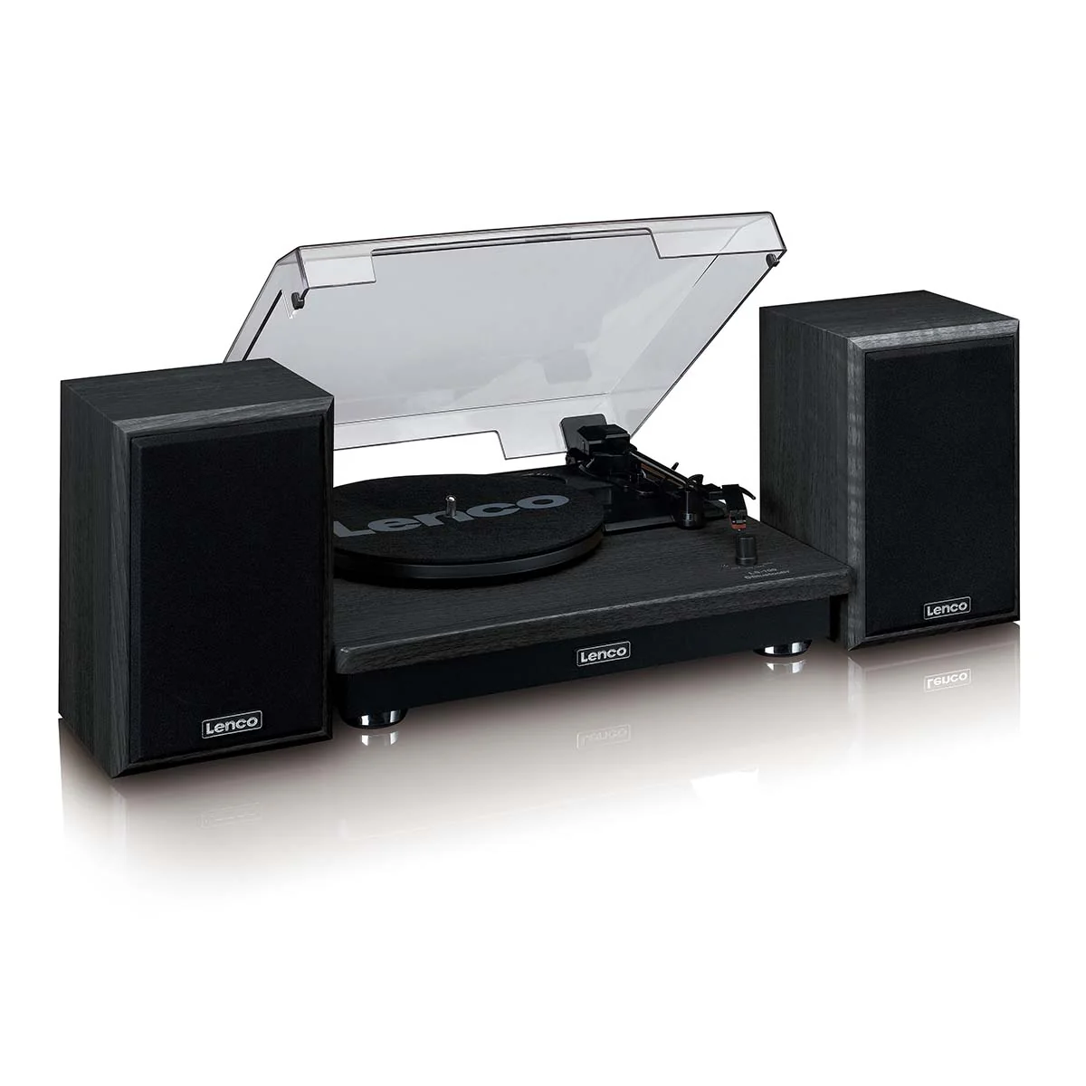 Lenco LS-100BK - Platine vinyle avec réception Bluetooth® et deux enceintes externes - Noir - Image 5