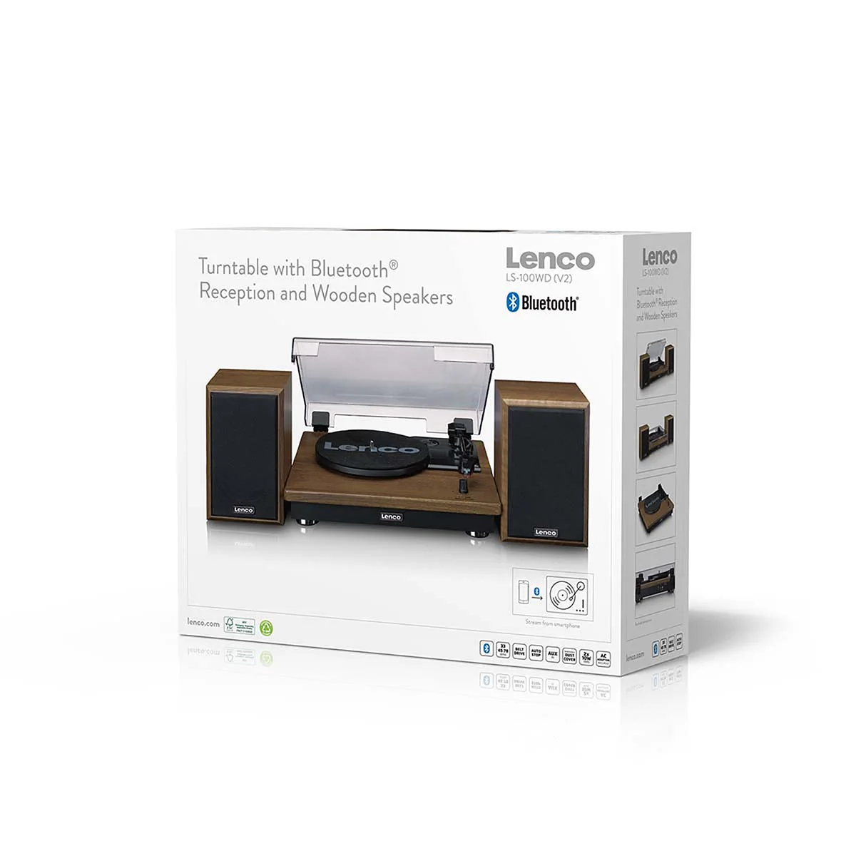 Lenco LS-100WD - Platine avec haut-parleurs external - Bois - Image 14