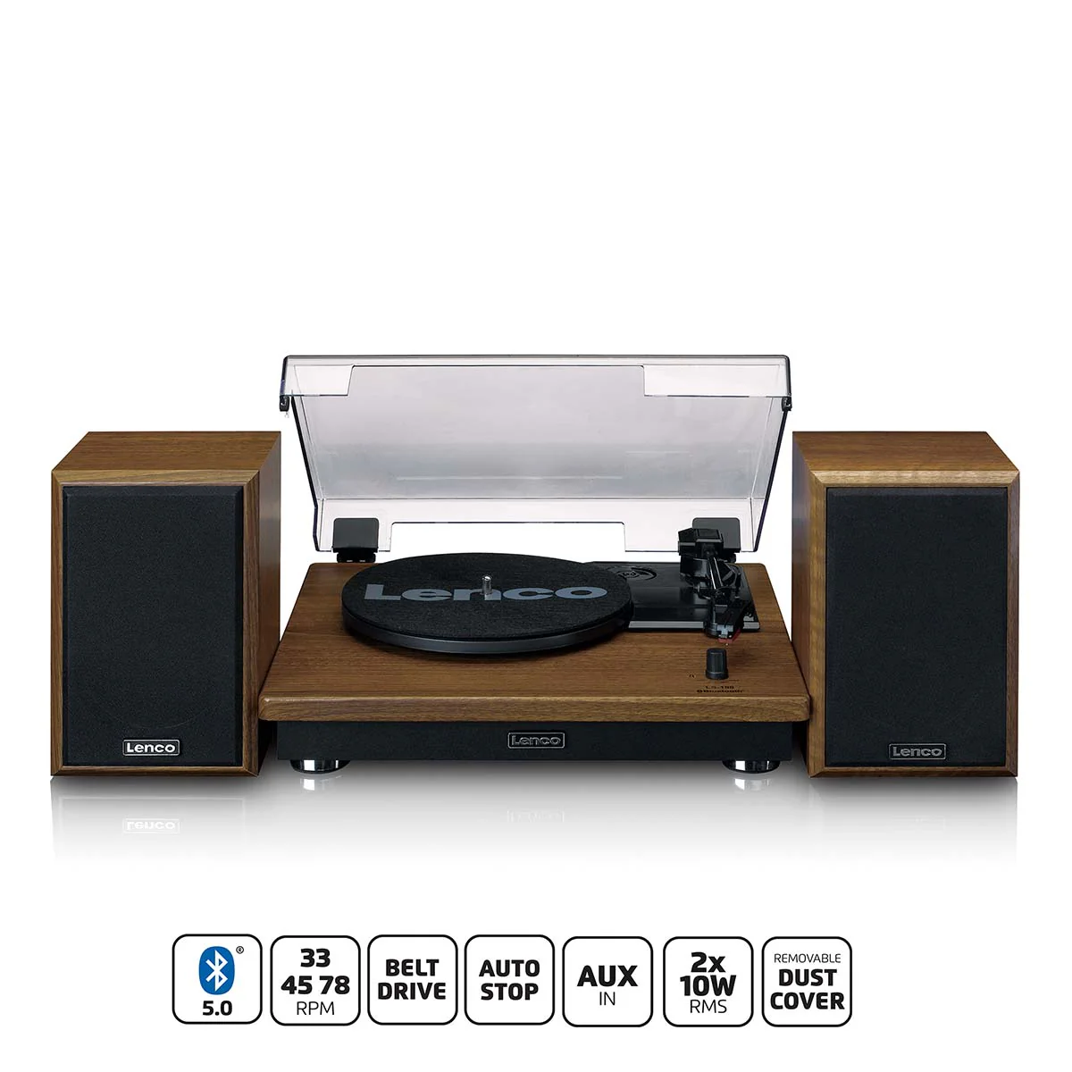 Lenco LS-100WD - Platine avec haut-parleurs external - Bois - Image 9