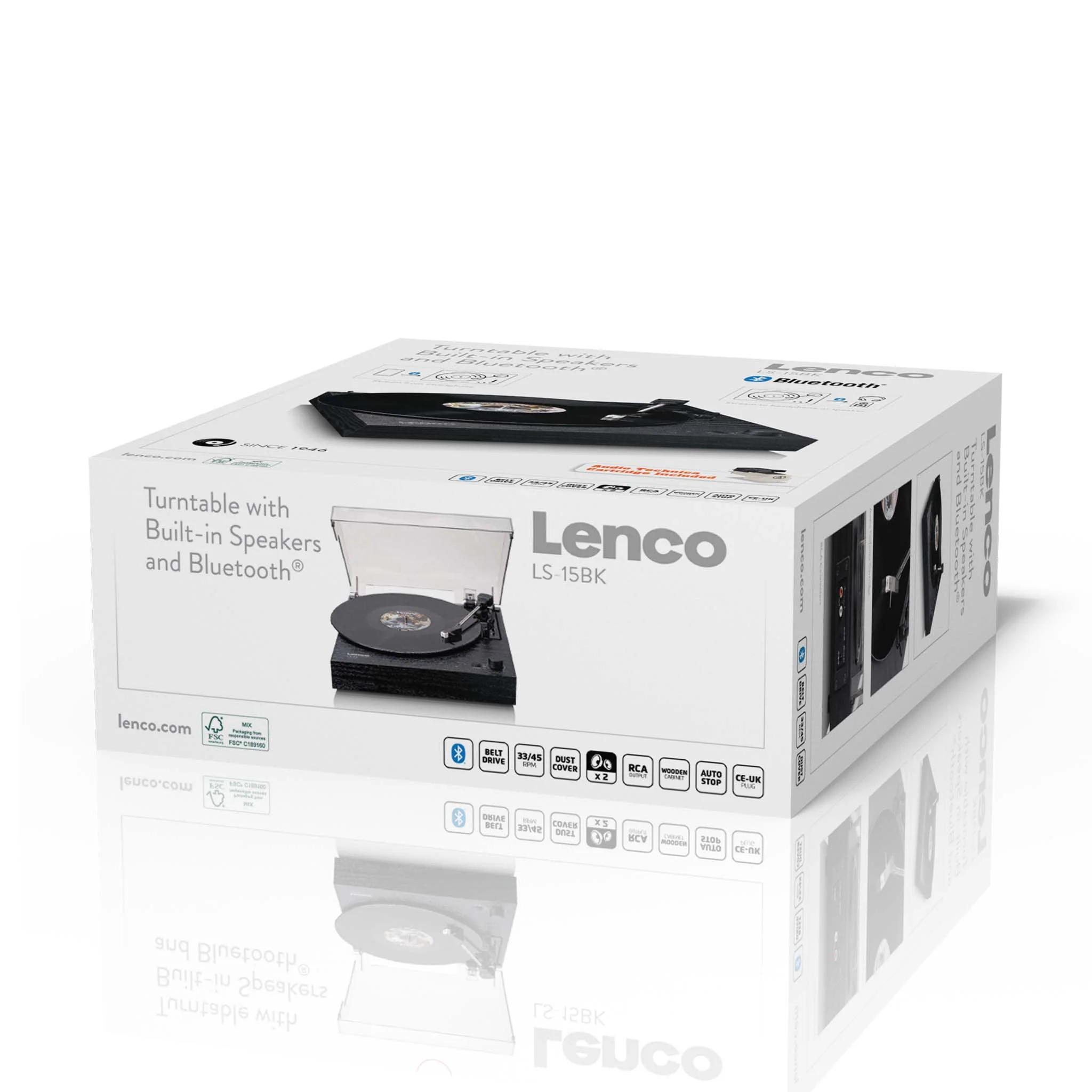 Lenco LS-15BK - Platine vinyle avec Bluetooth®, deux haut-parleurs intégrés et cellule AT3600L - Noir - Image 16