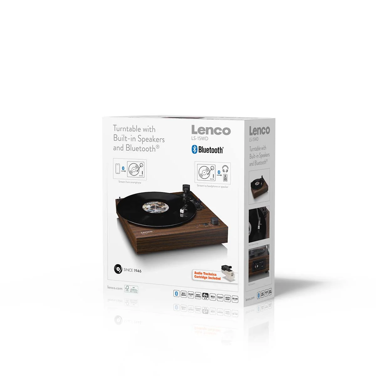 Lenco LS-15WD - Platine vinyle avec Bluetooth®, deux haut-parleurs intégrés et cellule AT3600L - Bois - Image 17