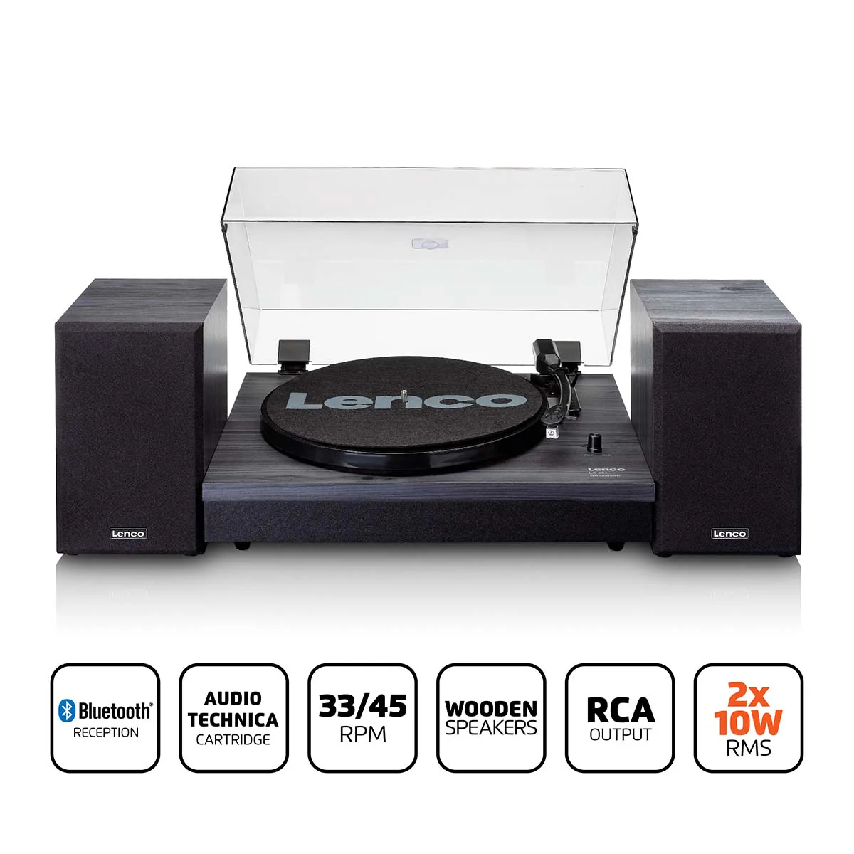 Lenco LS-301BK - Platine avec Bluetooth® et deux haut-parleurs externes, noir - Image 9