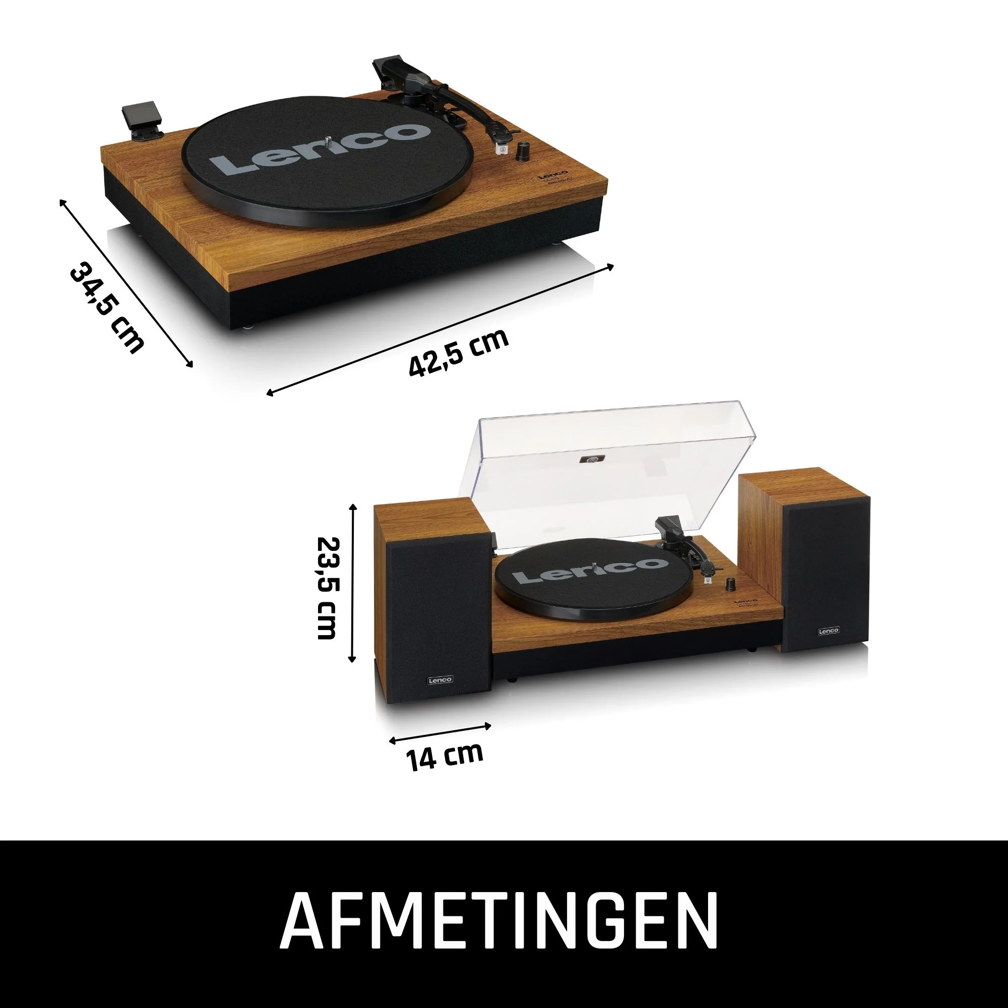 Lenco LS-310WD - Platine avec Bluetooth® et deux haut-parleurs externes, bois - Image 11