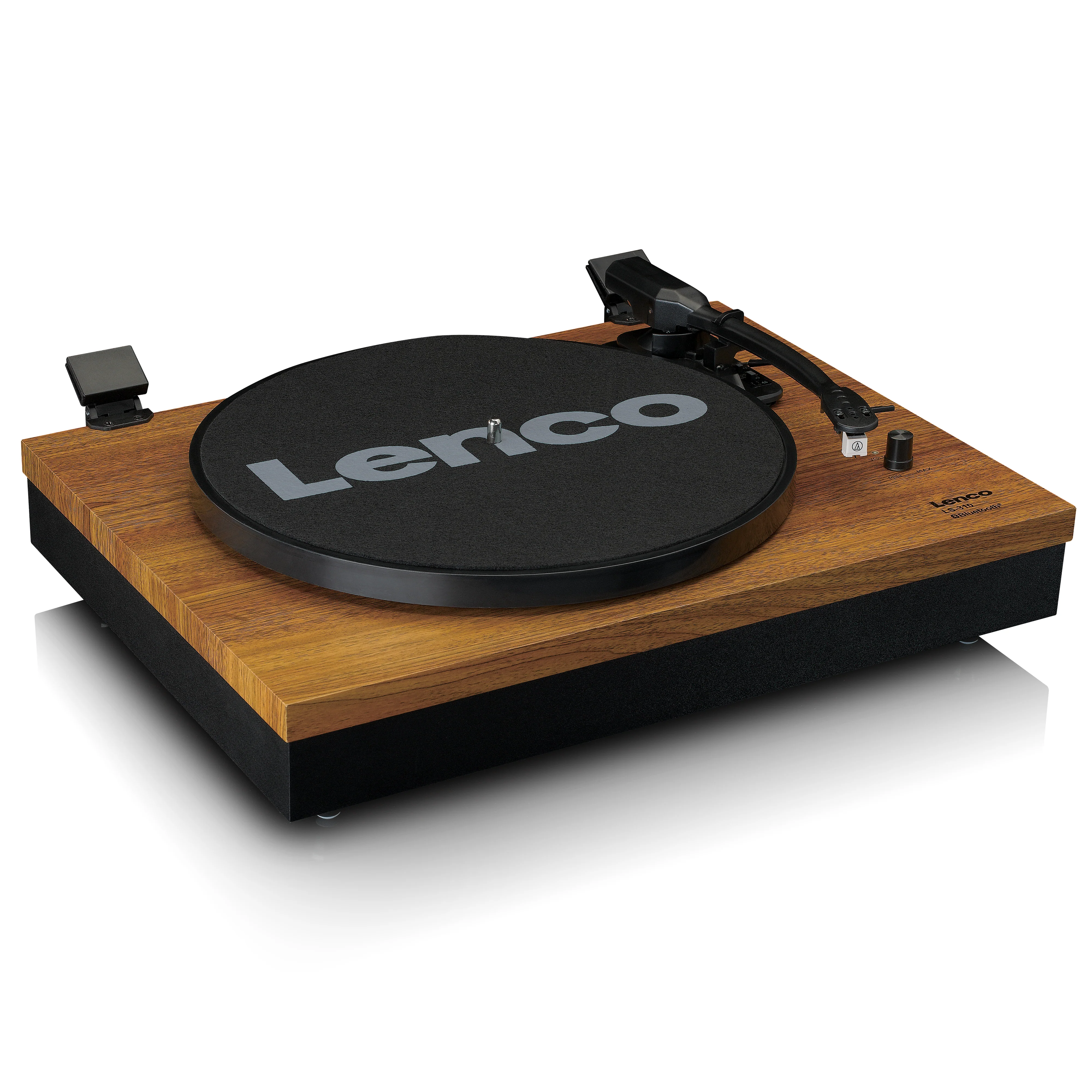 Lenco LS-310WD - Platine avec Bluetooth® et deux haut-parleurs externes, bois - Image 3