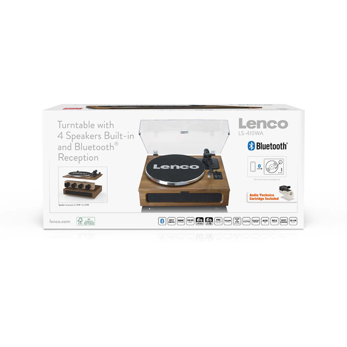 Lenco LS-410WA - Platine vinyle avec 4 haut-parleurs - Bois - Image 16