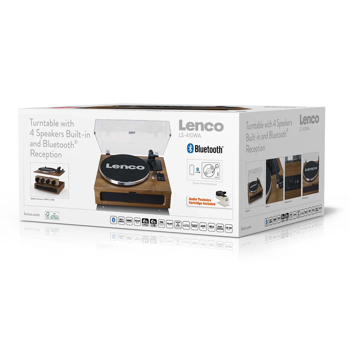 Lenco LS-410WA - Platine vinyle avec 4 haut-parleurs - Bois - Image 17