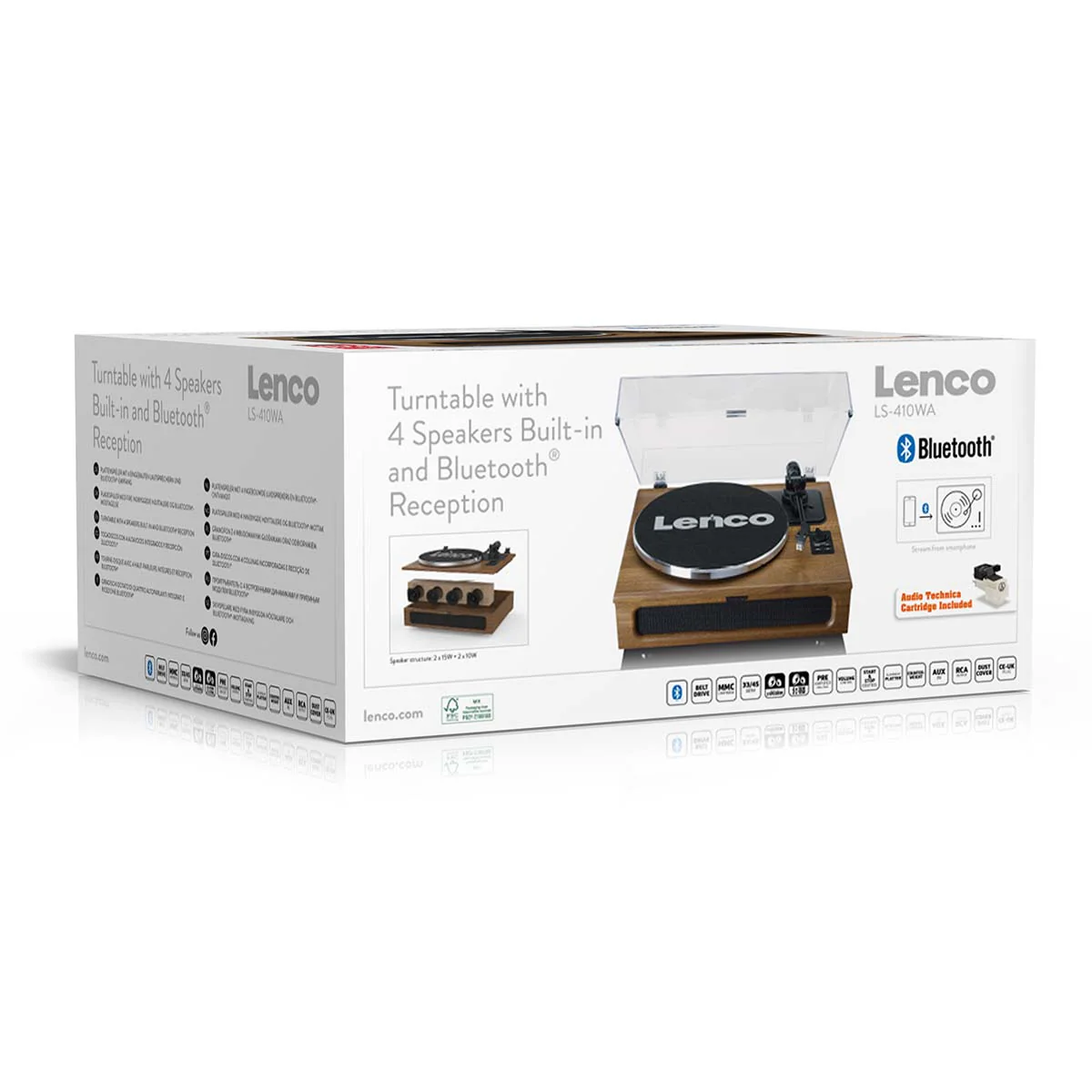Lenco LS-410WA - Platine vinyle avec 4 haut-parleurs - Bois - Image 18