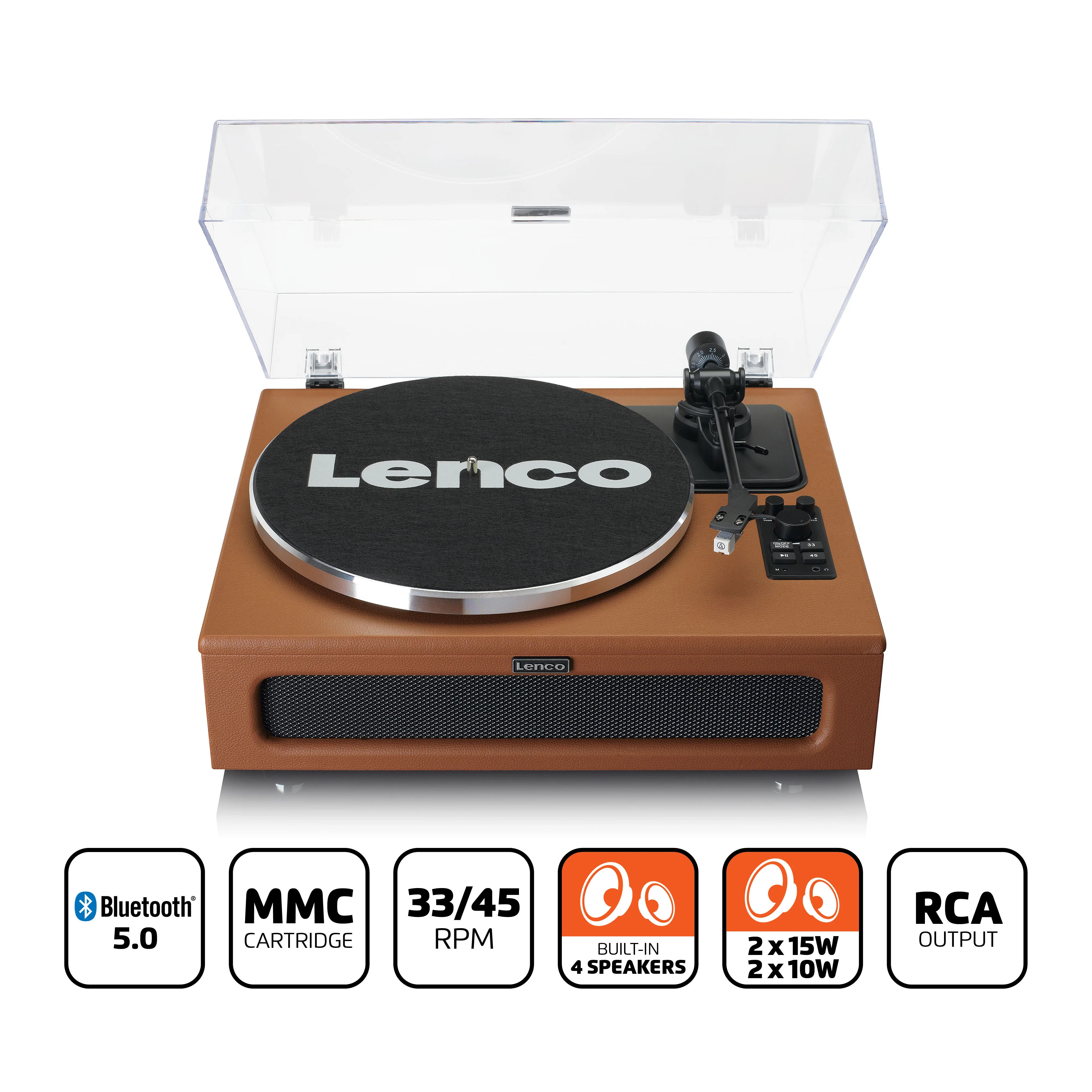 Lenco LS-430BN - Platine vinyle avec 4 haut-parleurs incorporés - Marron - Image 13