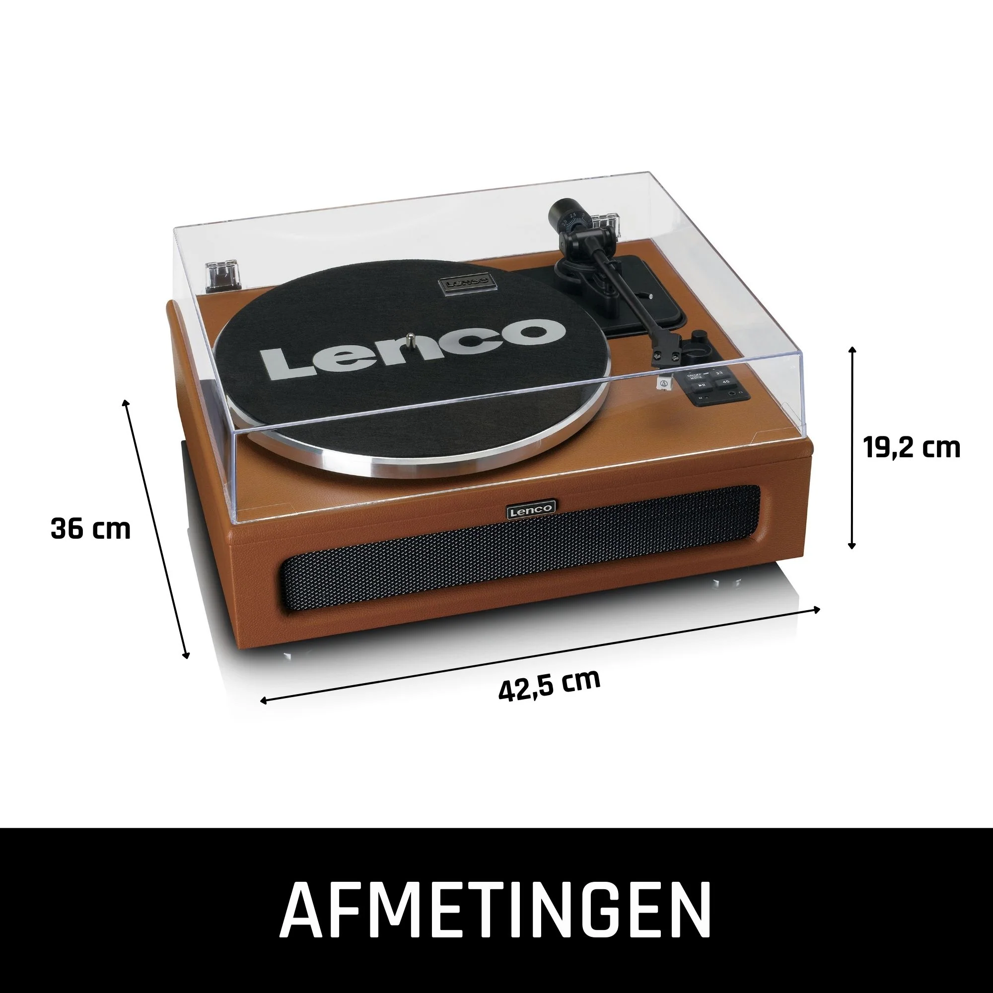 Lenco LS-430BN - Platine vinyle avec 4 haut-parleurs incorporés - Marron - Image 18
