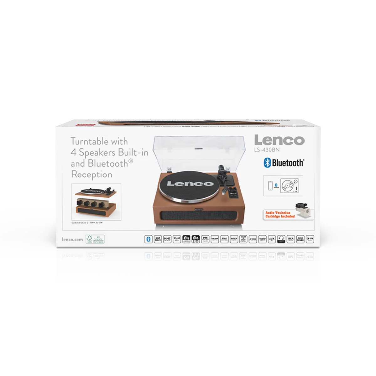 Lenco LS-430BN - Platine vinyle avec 4 haut-parleurs incorporés - Marron - Image 19