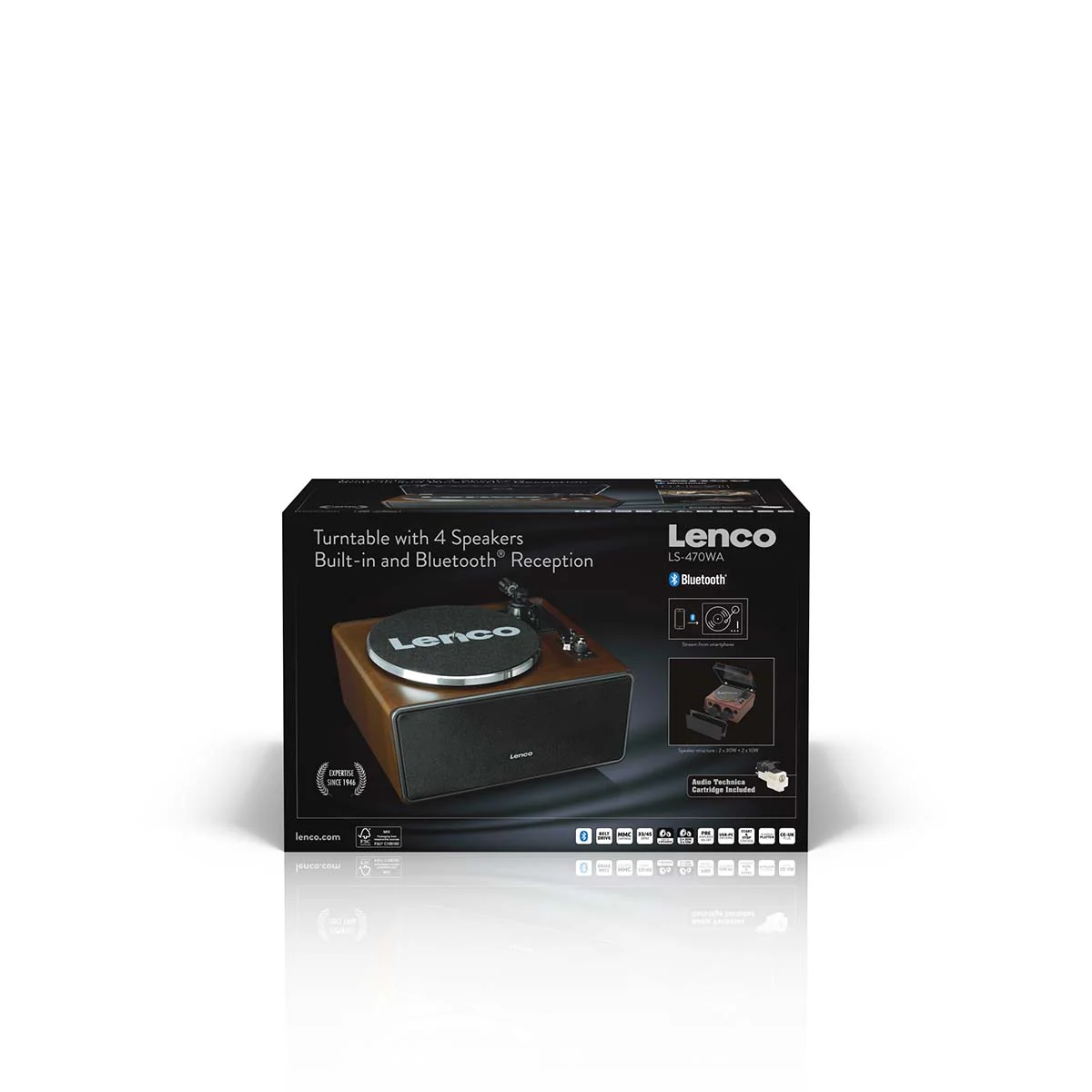 Lenco LS-470WA - Platine vinyle avec haut-parleurs intégrés et Bluetooth® - Noyer - Image 14