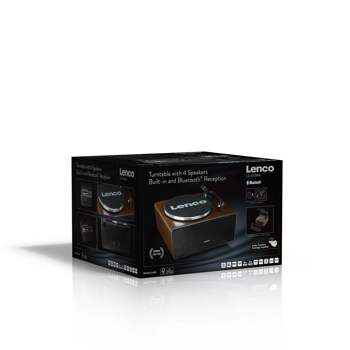 Lenco LS-470WA - Platine vinyle avec haut-parleurs intégrés et Bluetooth® - Noyer - Image 16