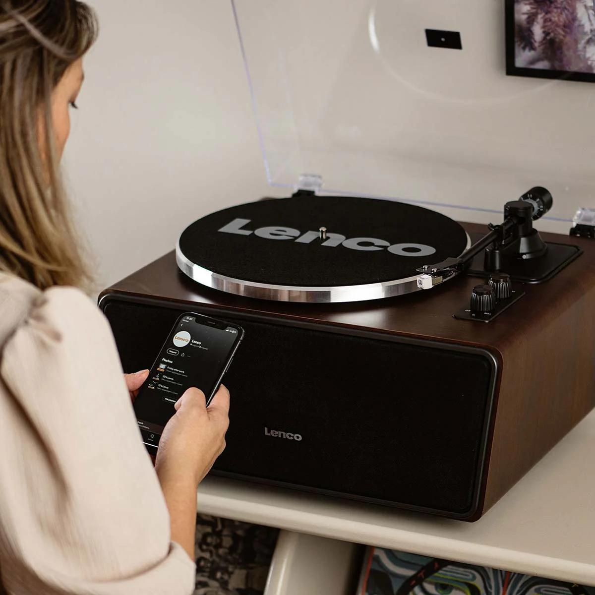 Lenco LS-470WA - Platine vinyle avec haut-parleurs intégrés et Bluetooth® - Noyer - Image 20