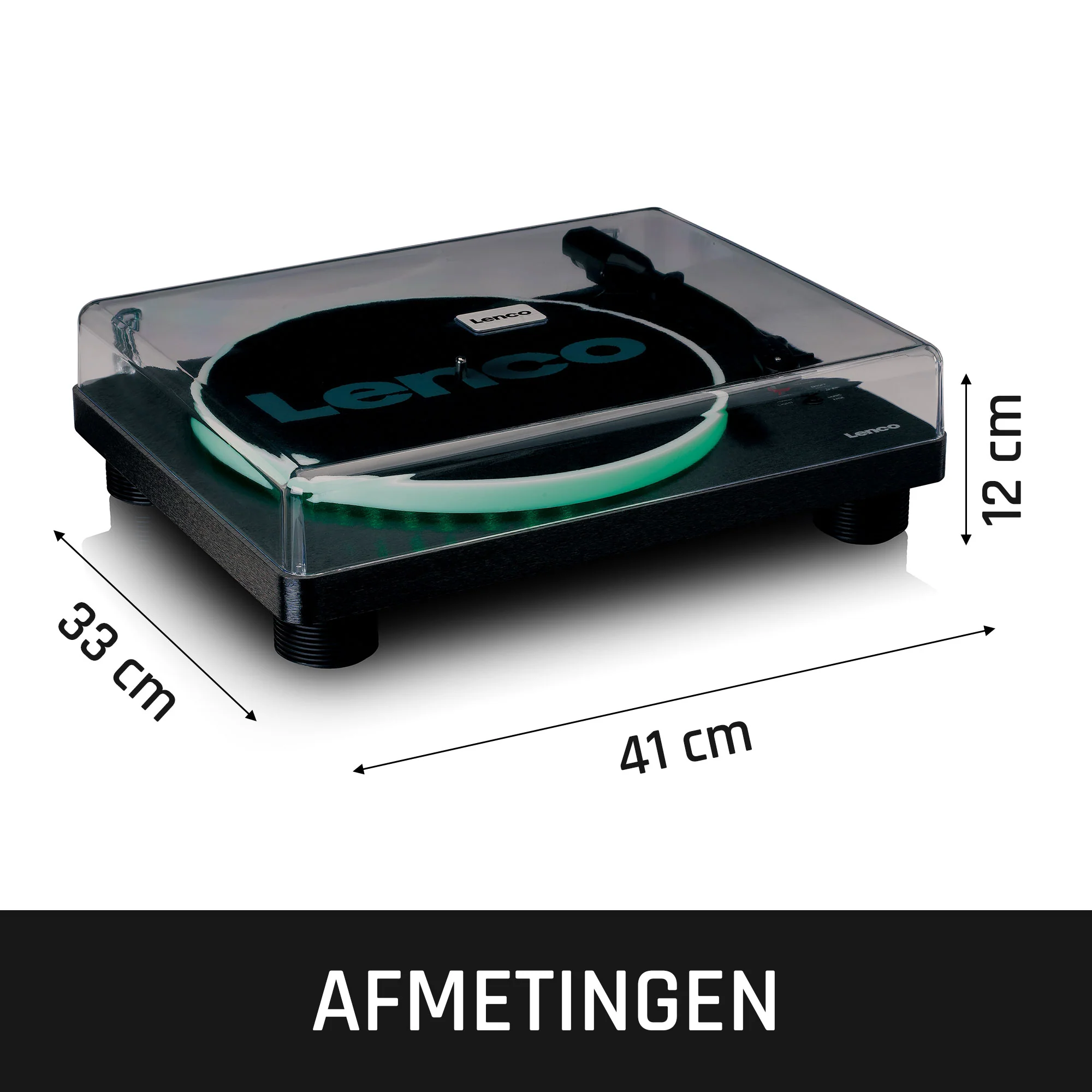 Lenco LS-50LEDBK - Platine vinyle avec haut-parleurs intégrés et éclairage LED - Noir - Image 16