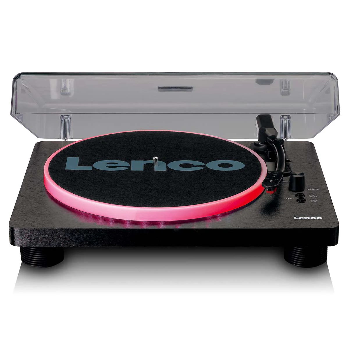 Lenco LS-50LEDBK - Platine vinyle avec haut-parleurs intégrés et éclairage LED - Noir - Image 3