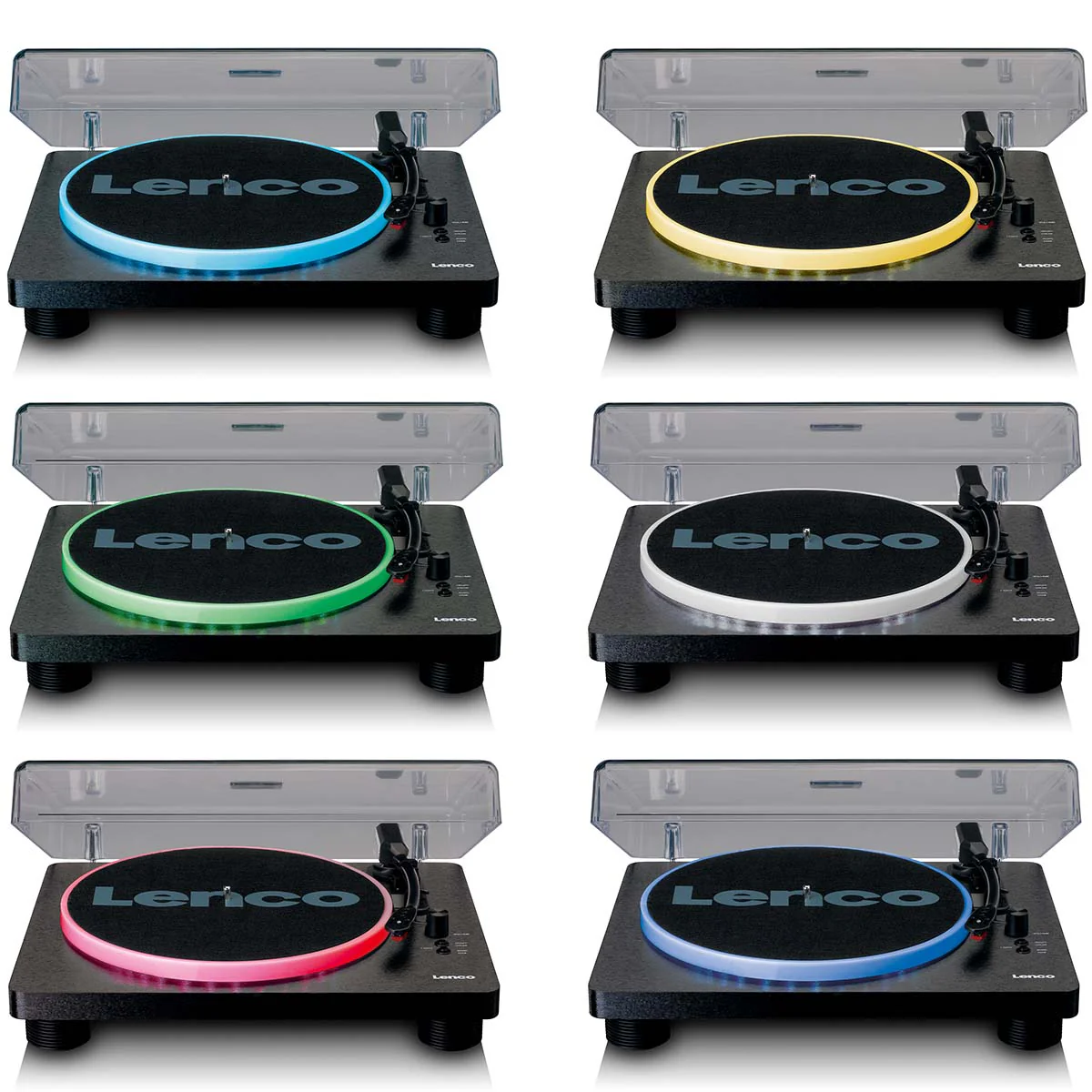 Lenco LS-50LEDBK - Platine vinyle avec haut-parleurs intégrés et éclairage LED - Noir - Image 9