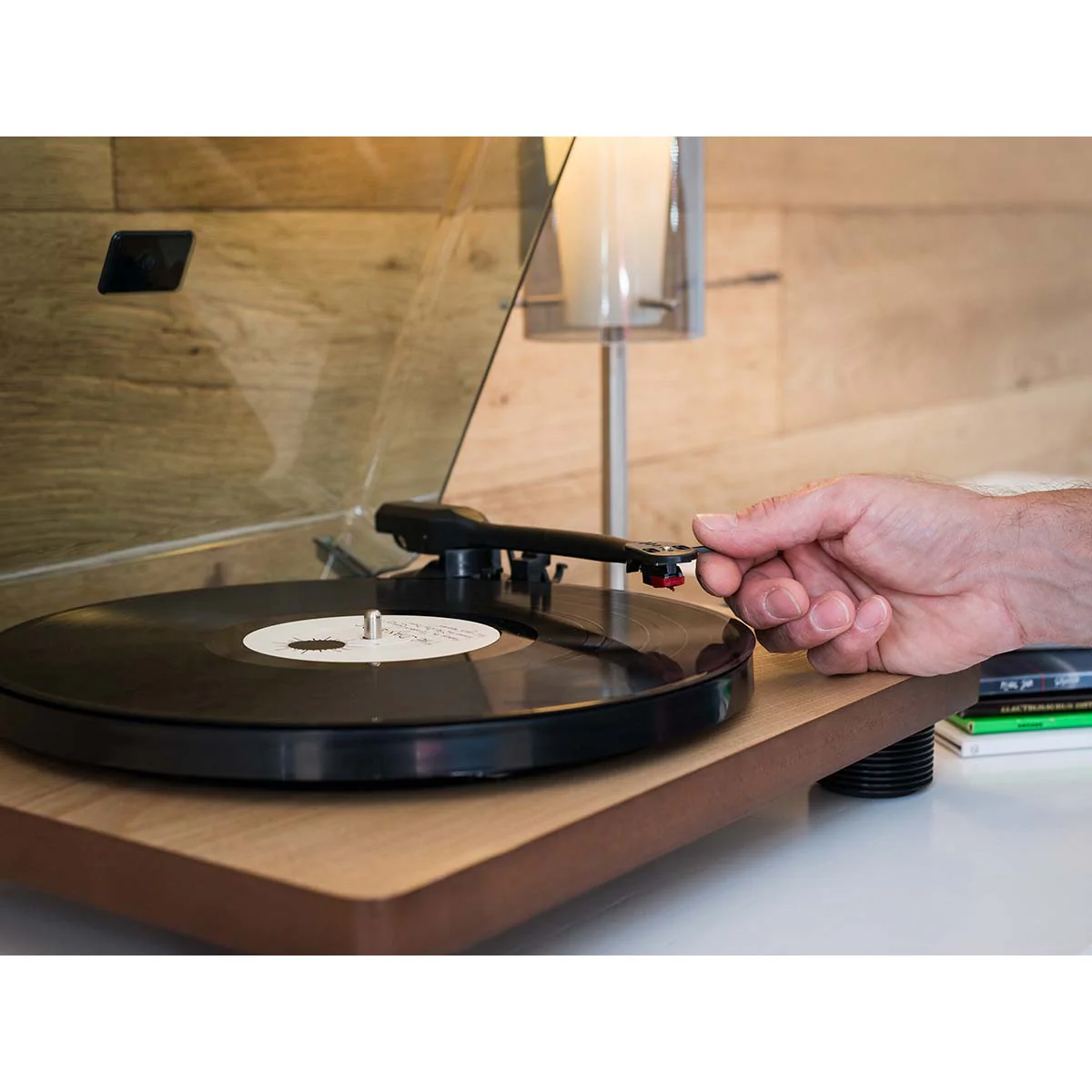 Lenco LS-50WD - platine avec haut-parleurs intégrés et encodage USB - Bois - Image 8