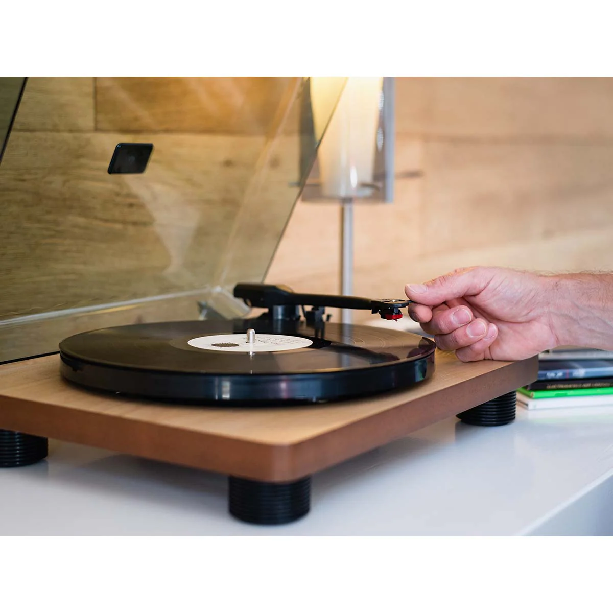 Lenco LS-50WD - platine avec haut-parleurs intégrés et encodage USB - Bois - Image 9
