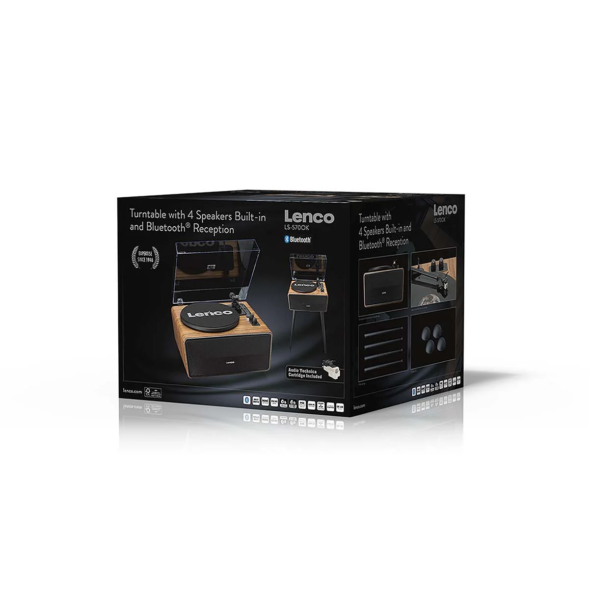 Lenco LS-570OK - Platine vinyle avec haut-parleurs intégrés et Bluetooth® - Platine vinyle sur pieds - Chêne - Image 23